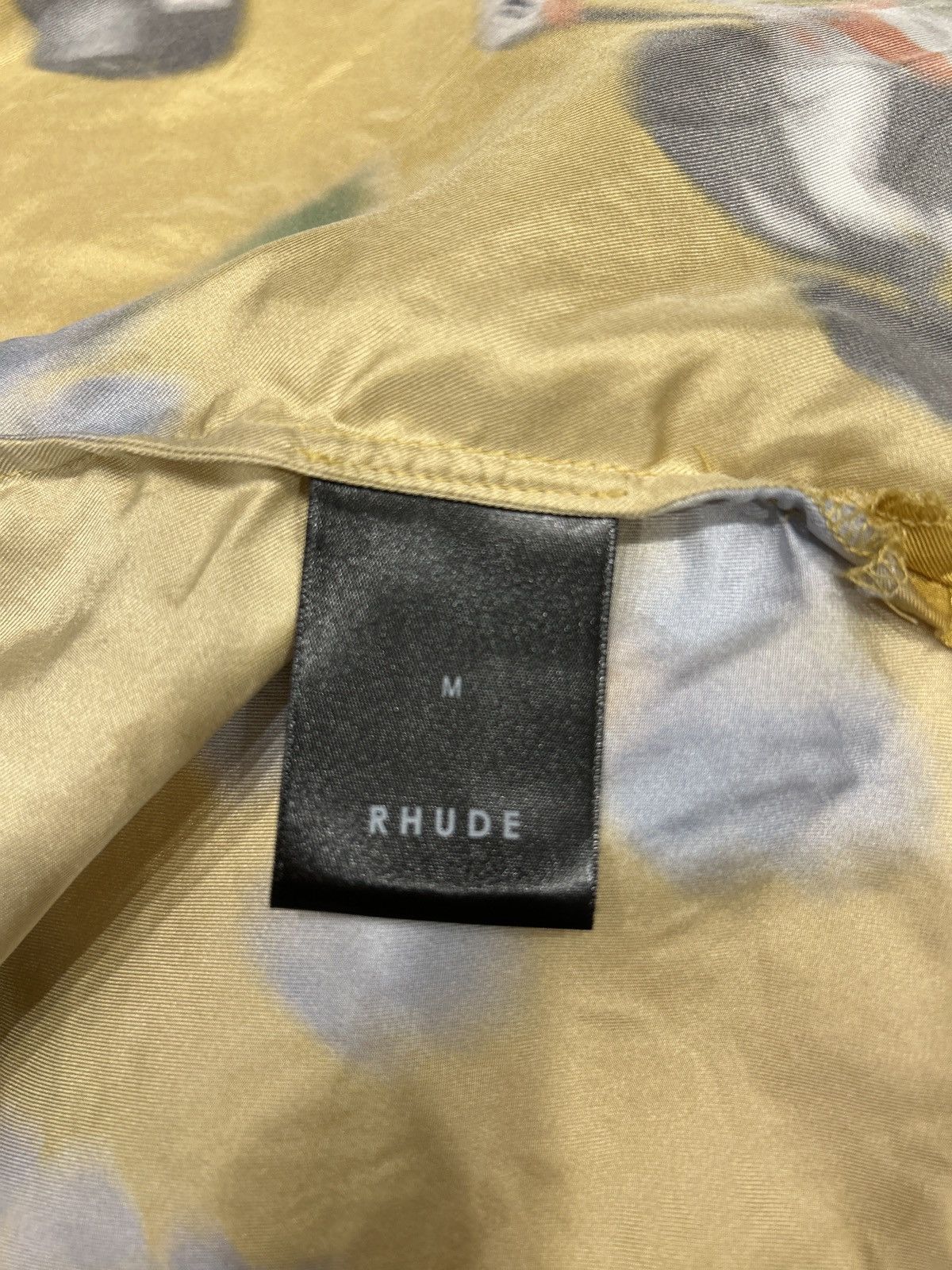 Rhude RHUDE YELLOW LOIX SILK SHIRT - YELLOW/MULTI Size US M / EU 48-50 / 2 - 8 Thumbnail