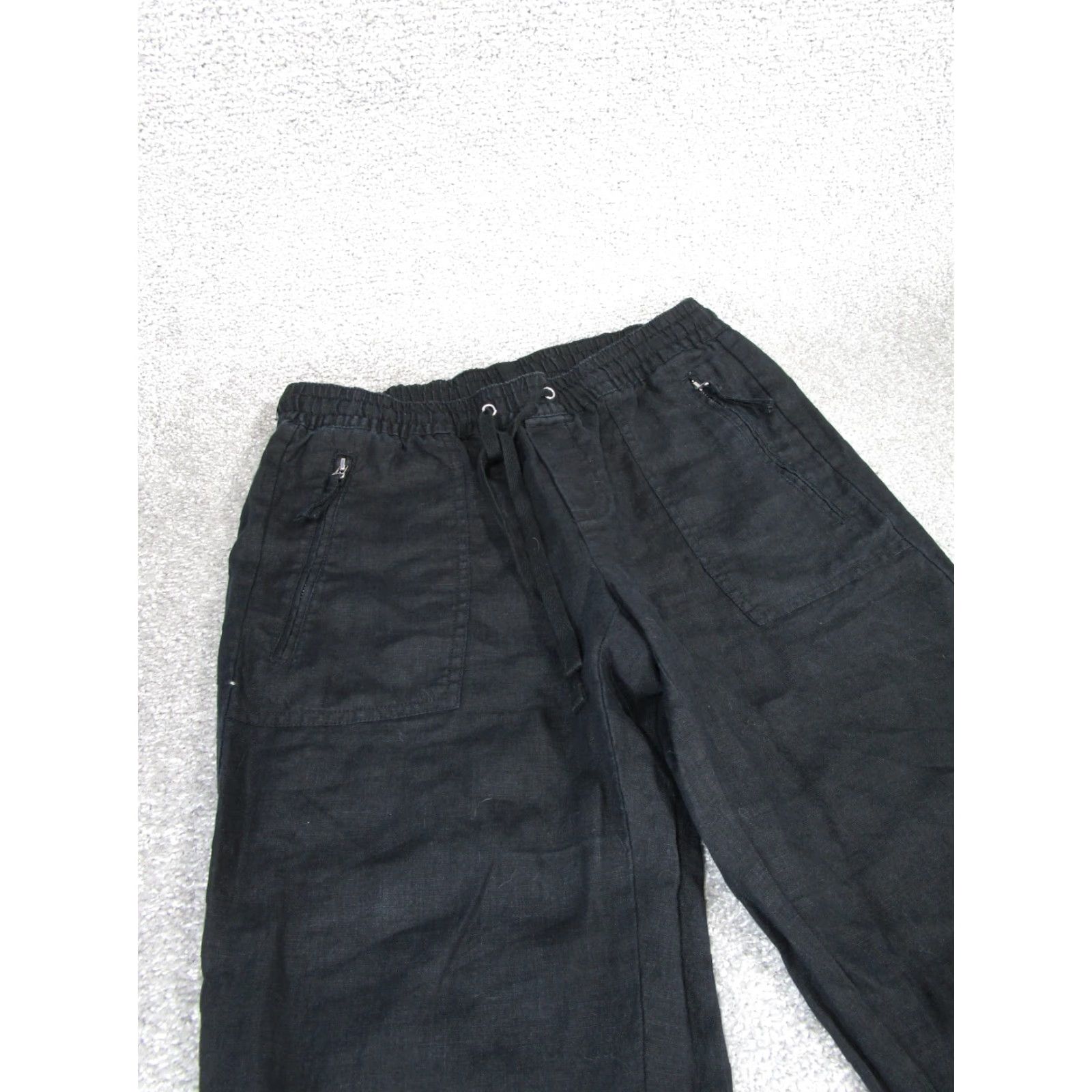 Lord & Taylor VINTAGE LORD & TAYLOR Pants Womens XS Black Solid Drawstring Jogger Tapered Knit Flat Front Size 26" / US 2 / IT 38 - 2 Thumbnail