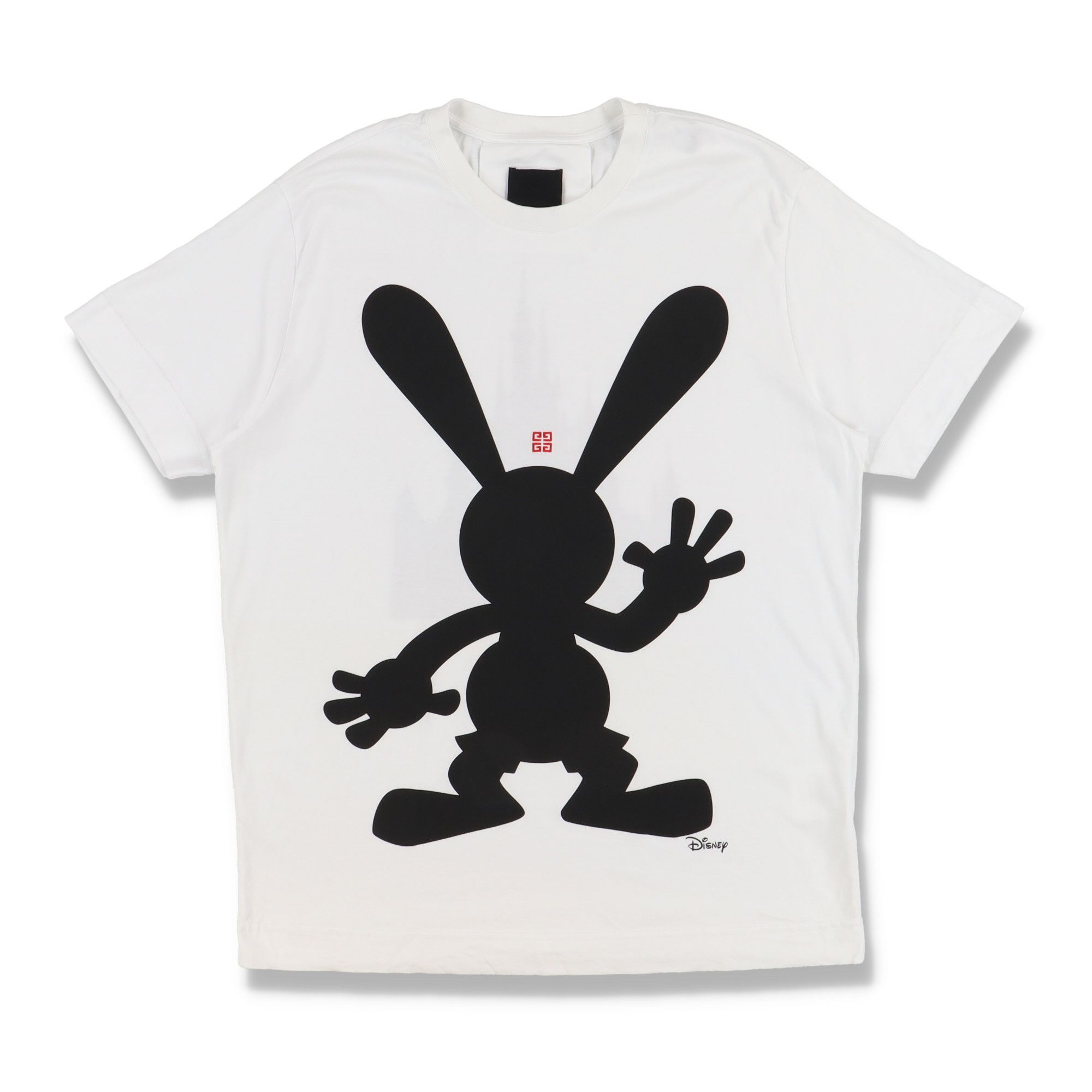 image of Disney x Givenchy White Oswald 4G Castle Logo T-Shirt, Women's (Size Large)