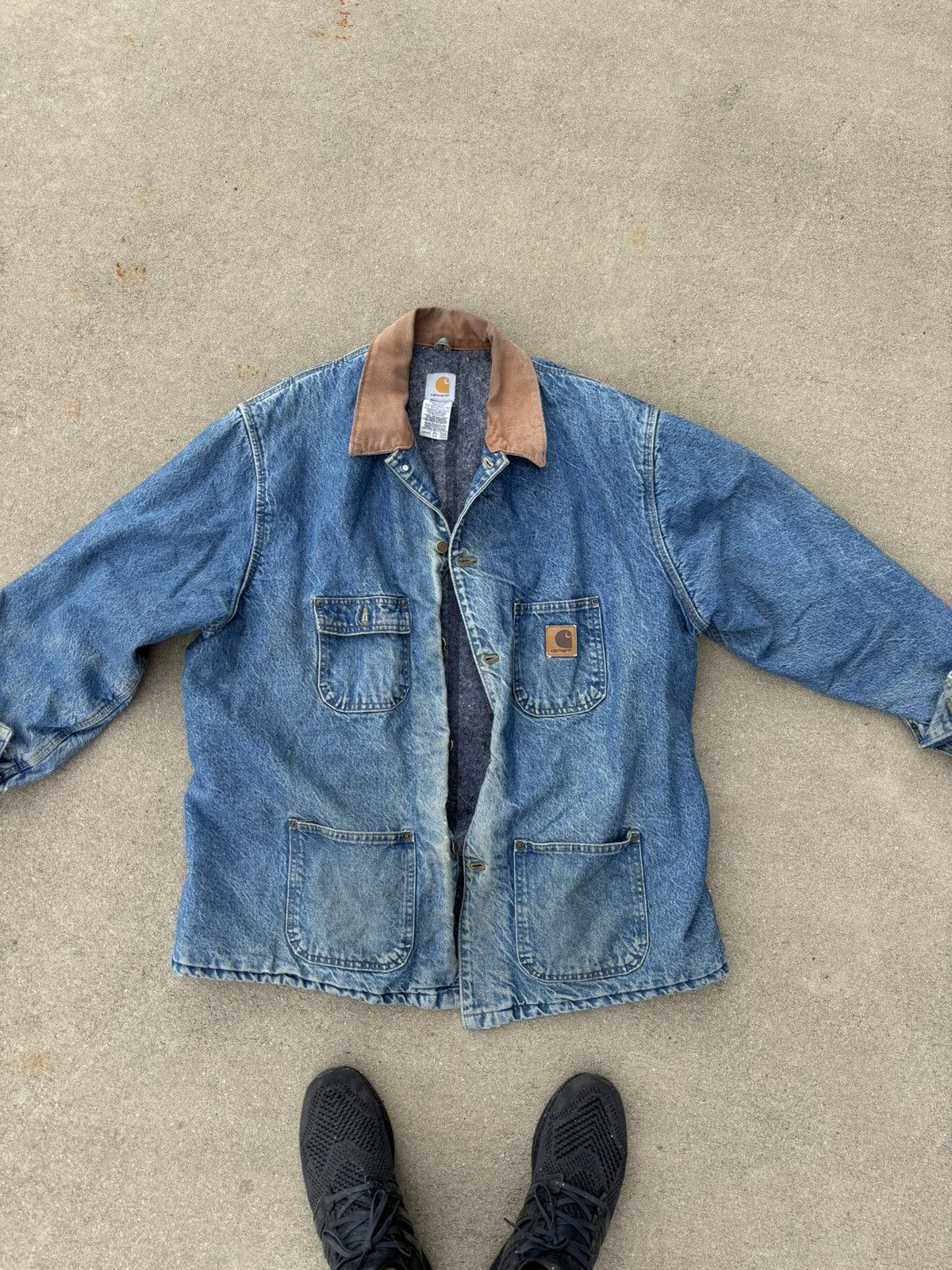 Carhartt × Japanese Brand × Vintage Vintage Carhartt Fleece lined Denim Jacket Size US XXL / EU 58 / 5 - 1 Thumbnail