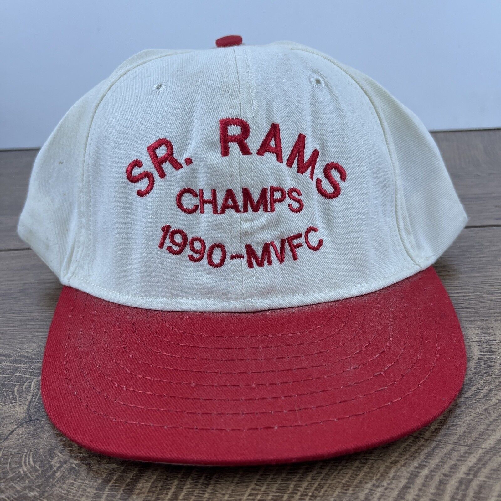Other SR Rams Champs Hat 1990 MVFC White Hat Adjustable Snapback A Size ONE SIZE - 3 Thumbnail