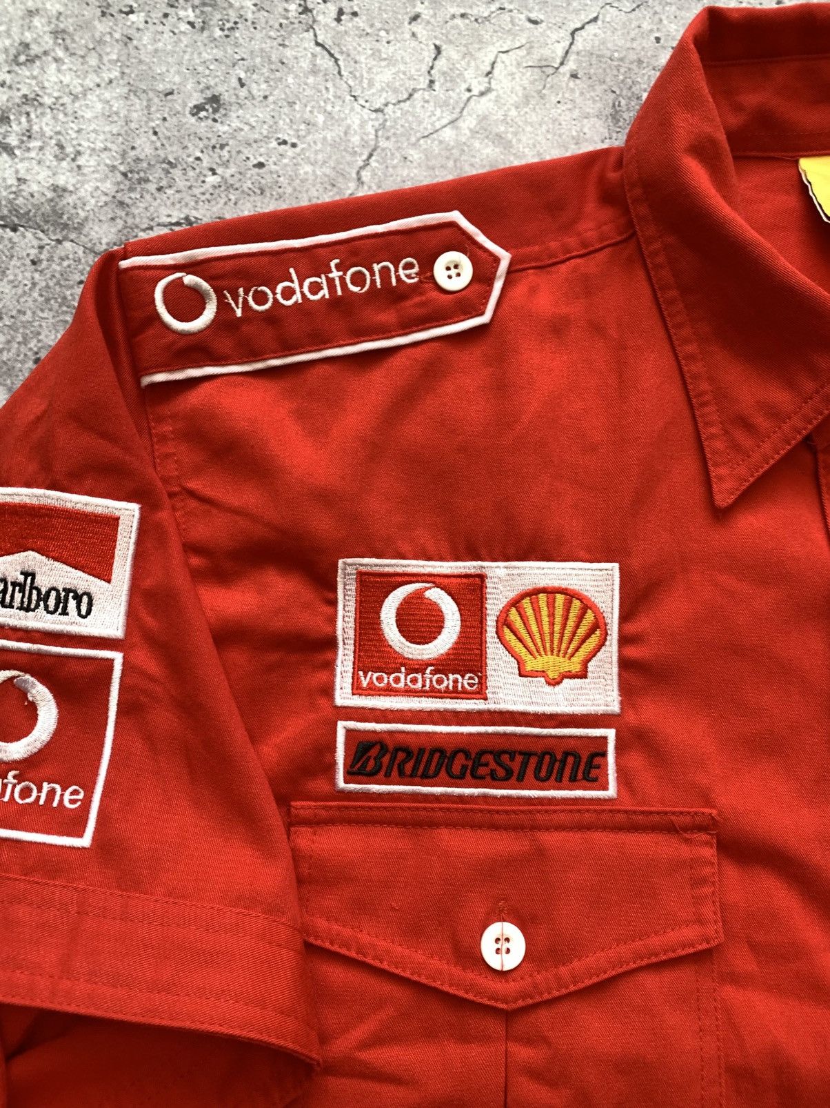 Ferrari 🔥VINTAGE 90s FERRARI F1 RACING TEAM MARLBORO SHIRT BUTTOP UP Size US XXL / EU 58 / 5 - 5 Thumbnail