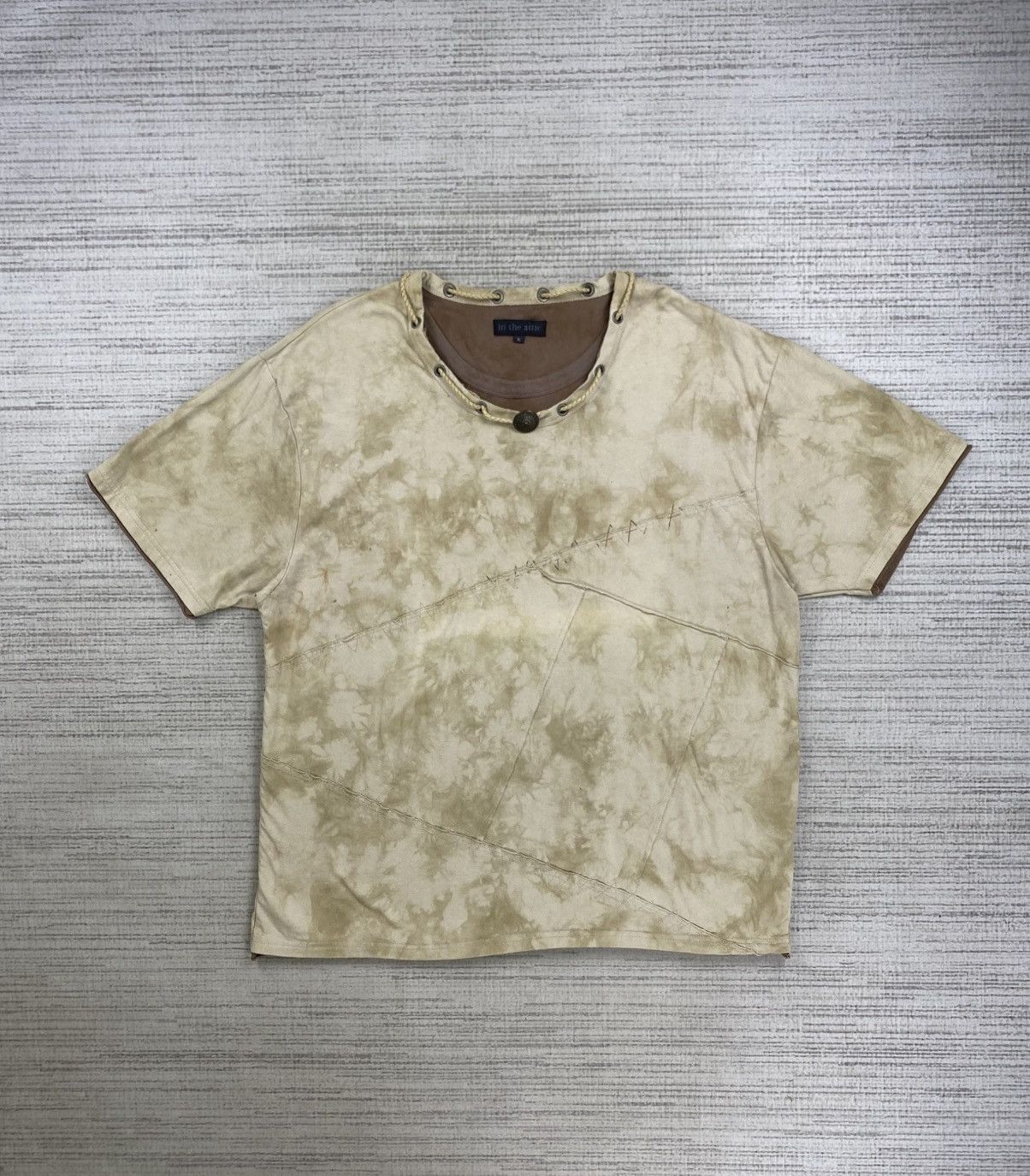 In The Attic × Vintage Vintage In The Attic Patchwork Mud Wash Punk Shirt Size US L / EU 52-54 / 3 - 1 Thumbnail