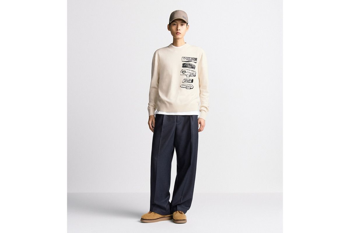 Dior o1bcso1str0326 Archives Labels Sweater in White Size US M / EU 48-50 / 2 - 4 Thumbnail