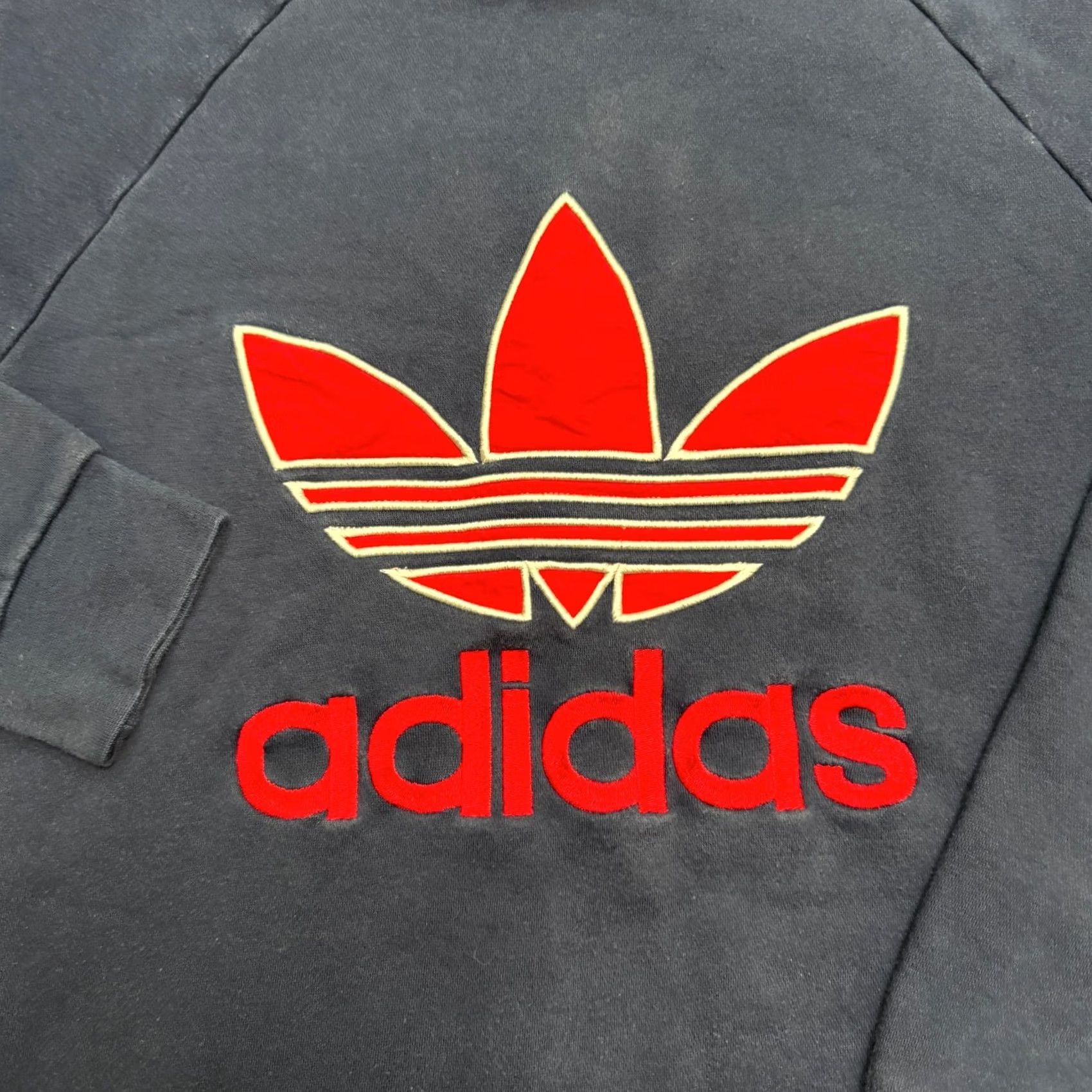 Adidas Adidas Originals Trefoil Graphic Pullover Crew Sweatshirt Mens XS Navy Blue Red Size US XS / EU 42 / 0 - 3 Thumbnail