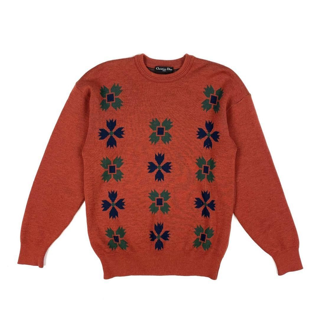 Christian Dior Orange Wool Knit Sweater