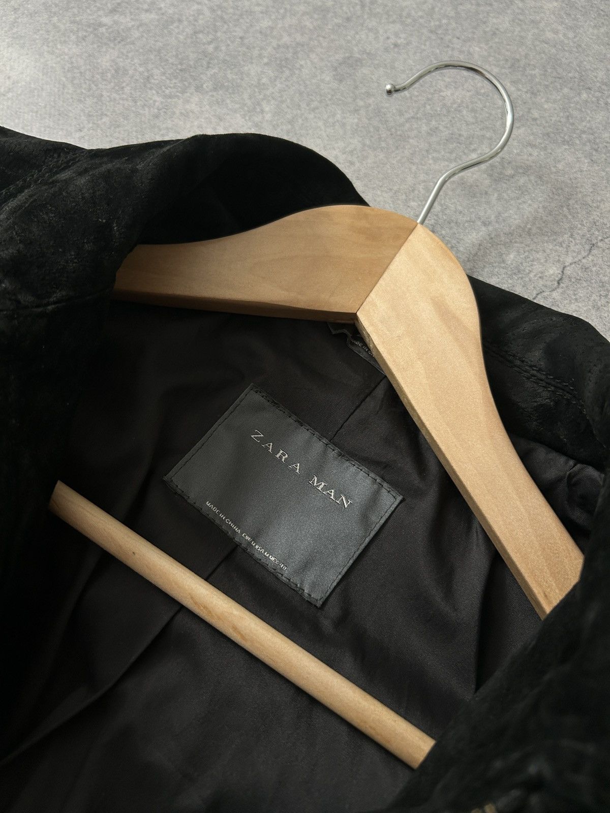Zara Zara Velour Genuine Leather cow boys jacket mens black Size US M / EU 48-50 / 2 - 4 Thumbnail