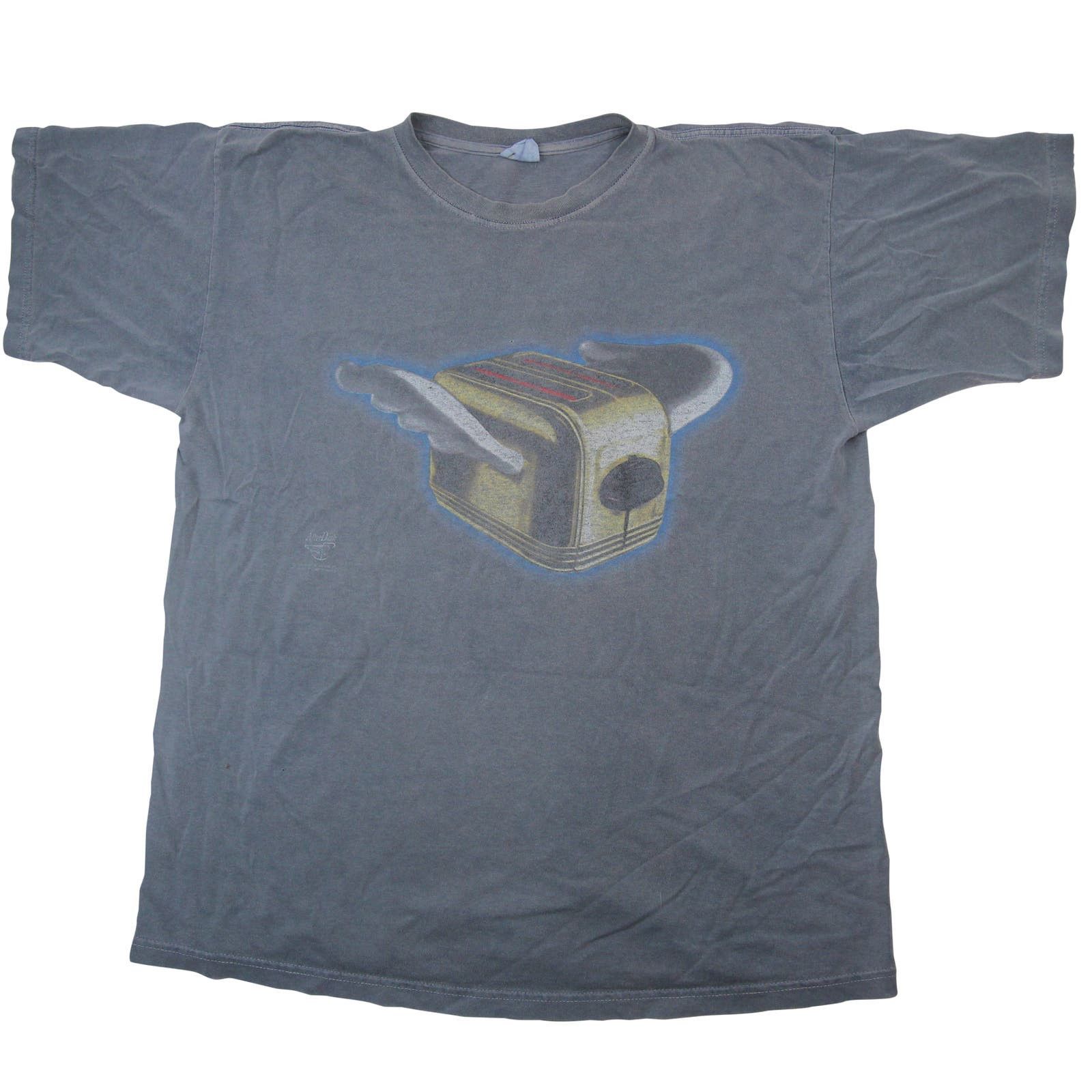 image of Vintage After Dark Software Flying Toaster T Shirt in Blue, Men's (Size XL)