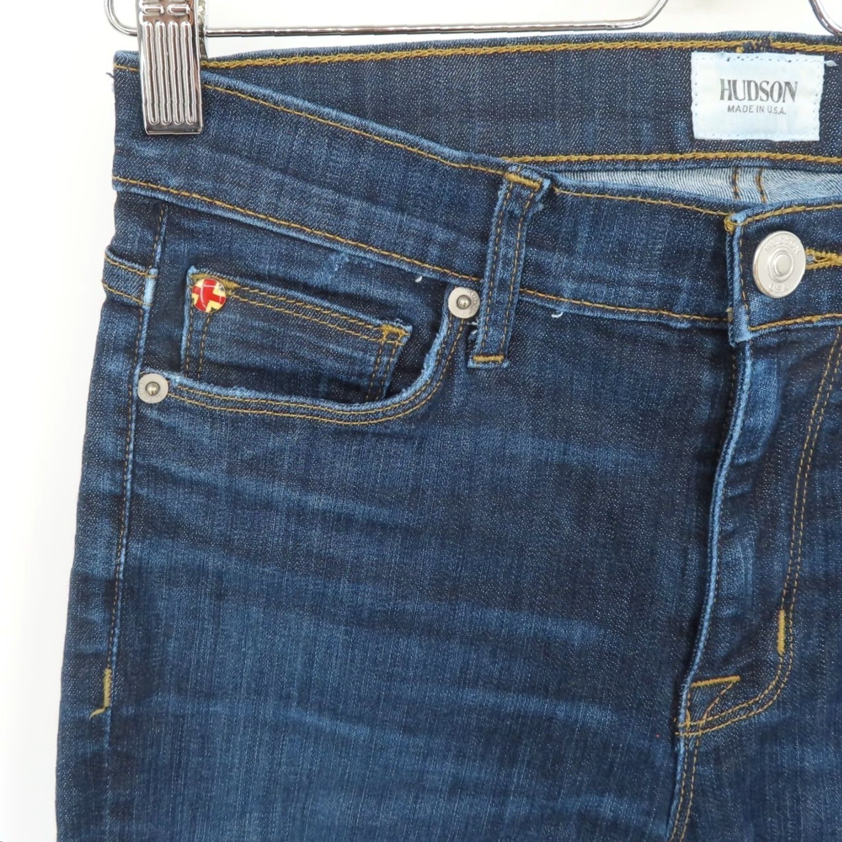 Hudson Hudson Jeans Nicko? (Original contains "Nico") Hudson Women 27 Nico Super Skinny Midrise Dark Blue Denim Jeans Pockets Cotton Denim Size 27" / US 4 / IT 40 - 3 Thumbnail