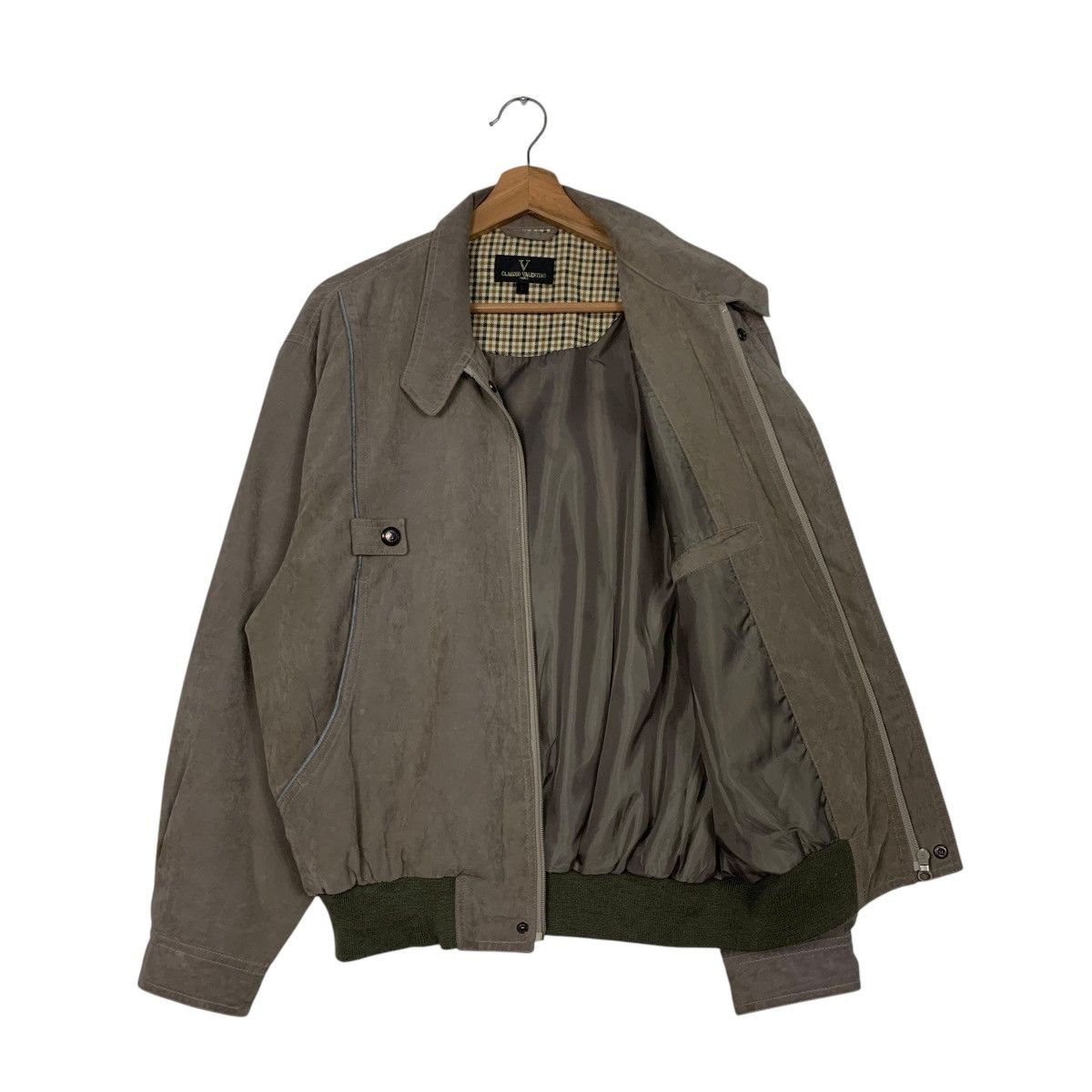 Vintage 90's CLAUDIO VALENTINO Suede Bomber Jacket #2724-C123 Size US L / EU 52-54 / 3 - 9 Thumbnail