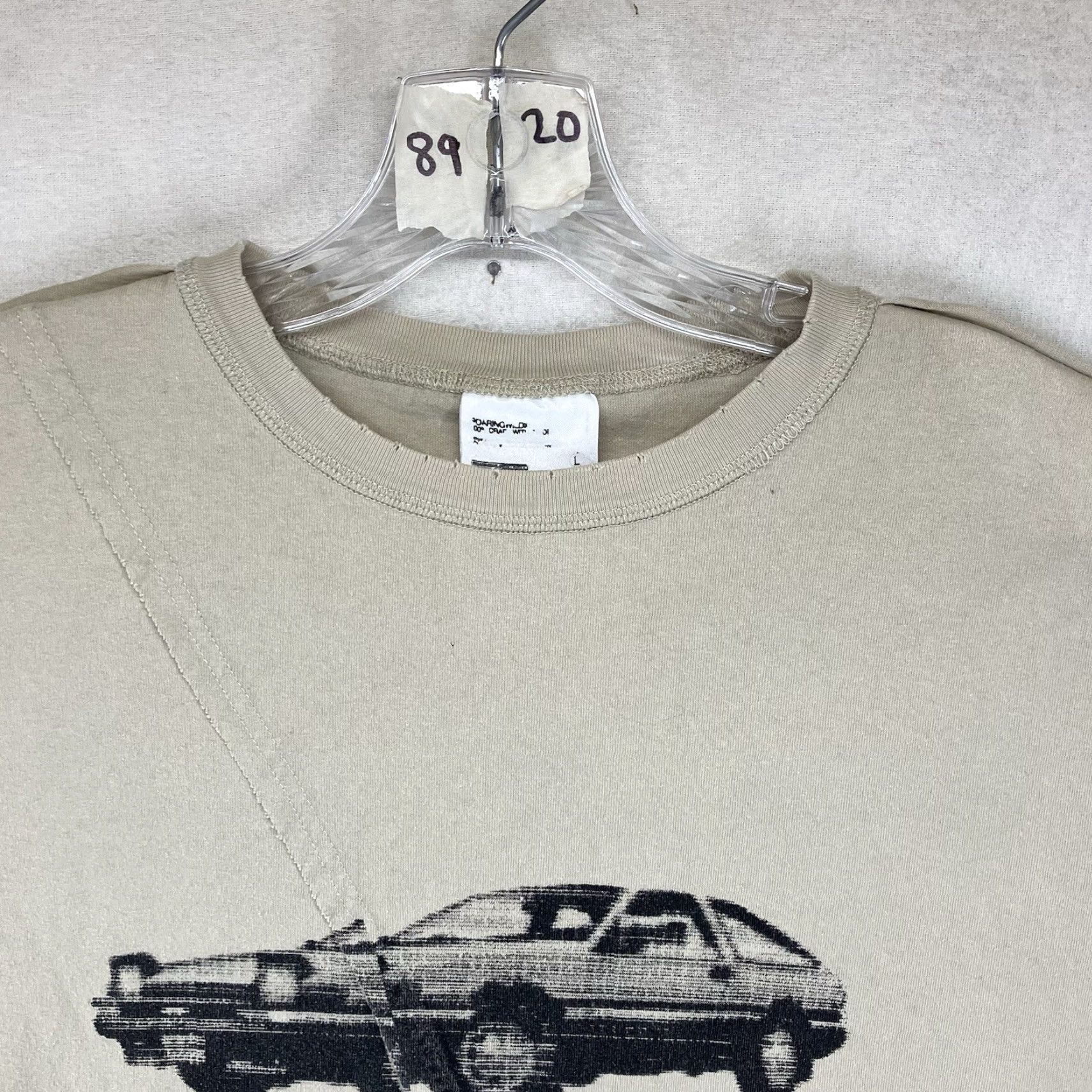 Vintage Roaringwild Men's Graphic Tee Large Beige Short Sleeve Crew Neck Architectural Car Art Heavyweight Limited Edition Size ONE SIZE - 6 Thumbnail