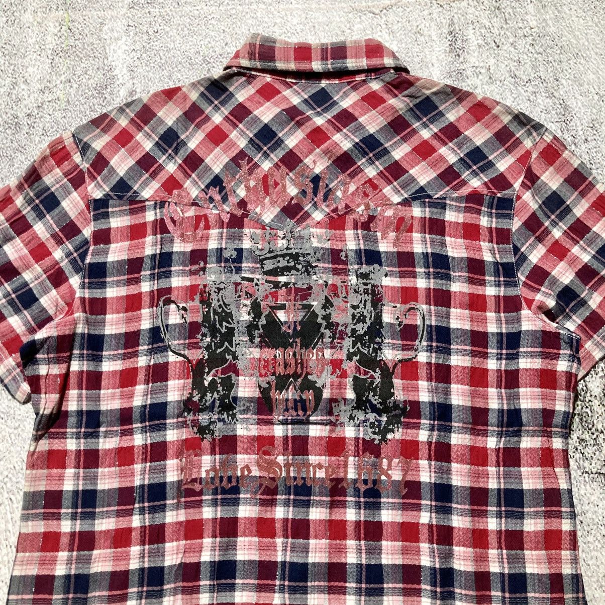 Japanese Brand 2000s Corn Flake Poem Logo Western Plaid Shirt Button Up Size US L / EU 52-54 / 3 - 2 Thumbnail