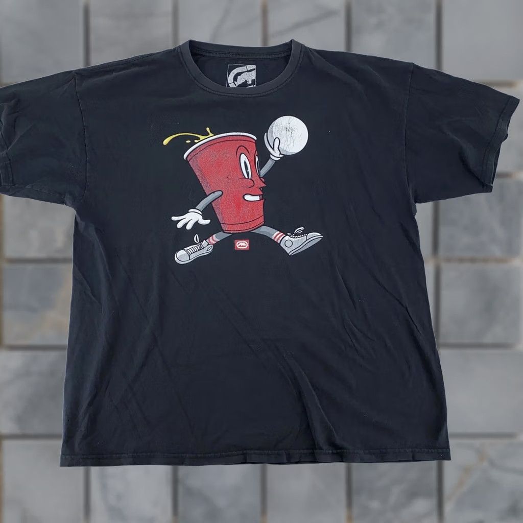 Ecko Unltd. Ecko Unltd. Beer Cup Graphic Tee Mens XL Black Shirt Graphic Print Short Sleeve Crew Neck Sports Hip Hop Streetwear Size US XL / EU 56 / 4 - 1 Thumbnail