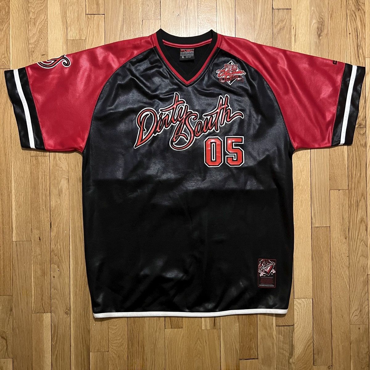 在庫処分 半額 Dirty FUBU Vintage Vintage × Fubu South Black XL Men Jersey シャツ