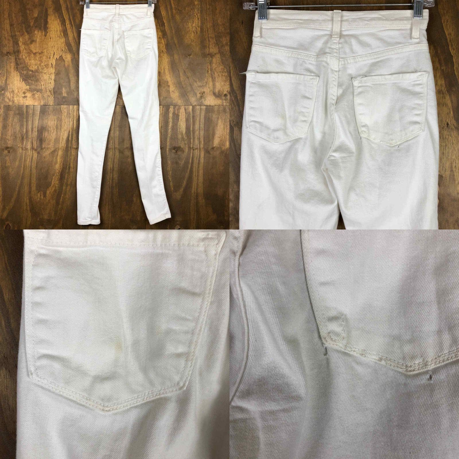 Thrasher Vibrant MIU Womens Jeans White Skinny Thrashed Destroyed Bikercore Stretch 3 Jeans Women Slim White Distressed 5-Pocket Denim Size 26" / US 2 / IT 38 - 8 Thumbnail