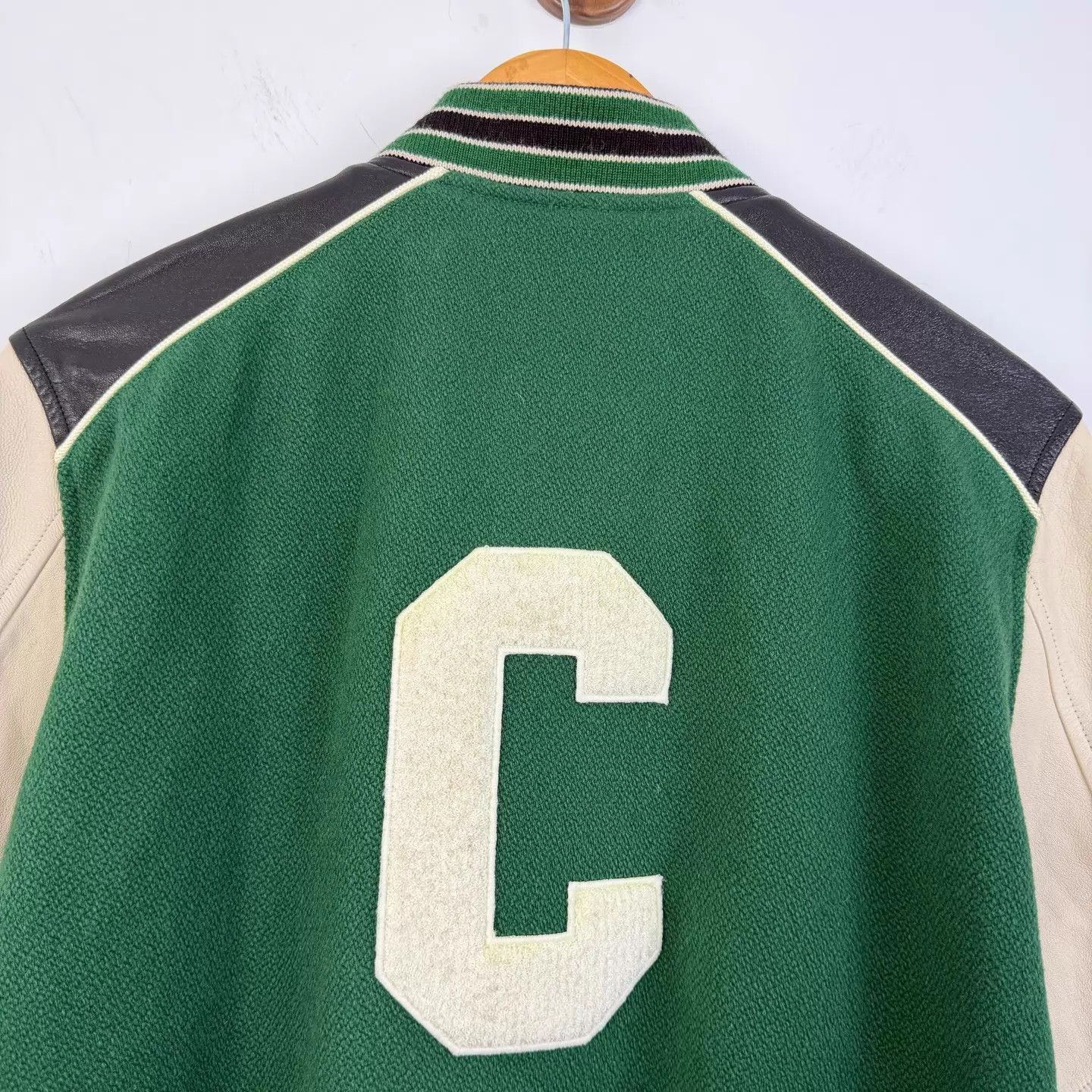 Celine Celine Flocked Logo Leather Panel Baseball Jkt 46 Size US S / EU 44-46 / 1 - 5 Thumbnail