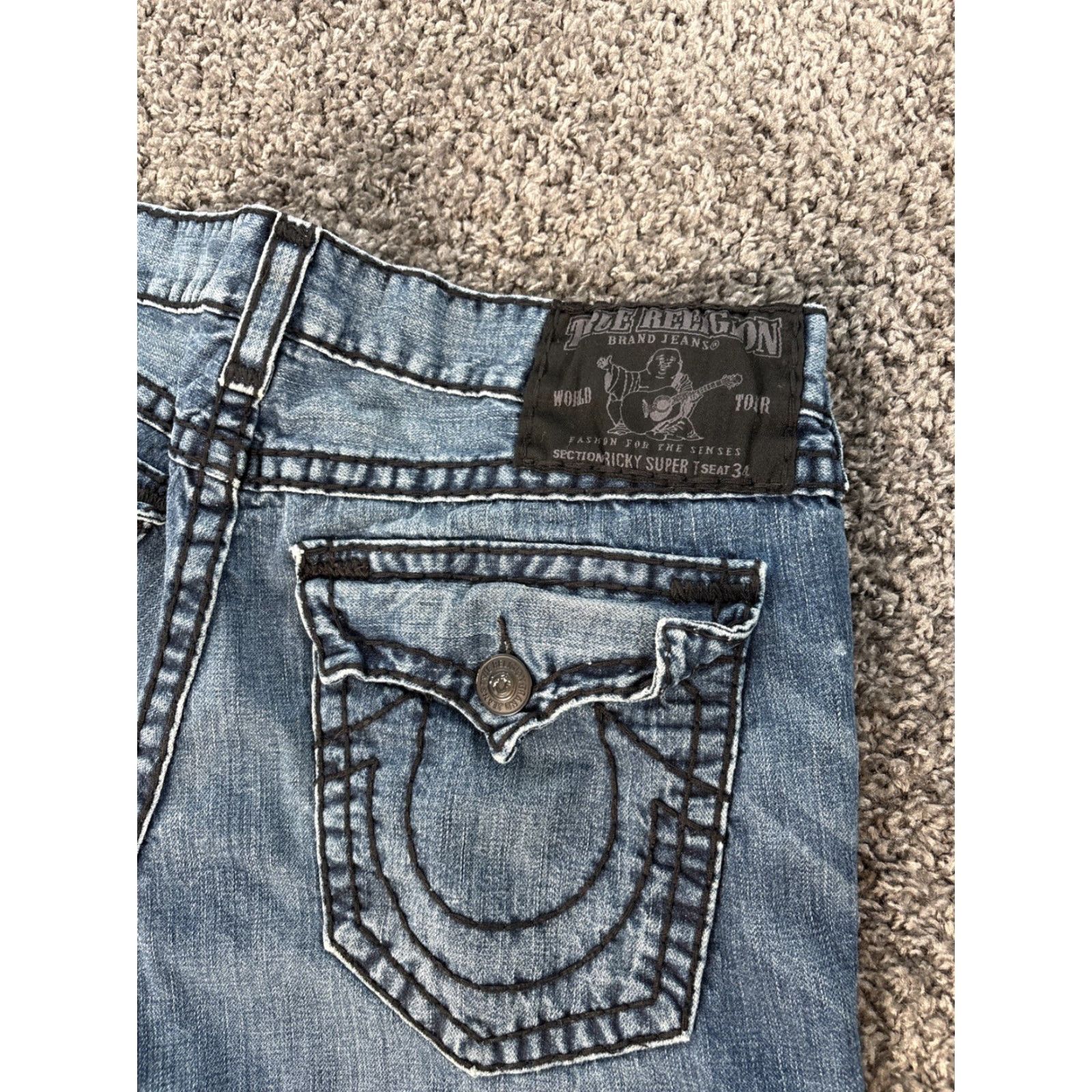 True Religion **VTG True Religion Ricky Relaxed Fit Blue Men's Jeans 40x32 USA** User: VTG True Religion Ricky Relaxed Fit Blue Men's Jeans 40x32 USA Size US 40 / EU 56 - 2 Thumbnail