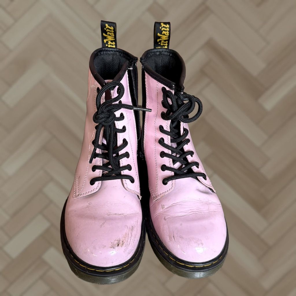 Dr. Martens Doc Martens 1460 Boots Women Leather Pink Size 4 Combat Lace Up Ankle Victorian Vintage No N/A Size US 4 / IT 34 - 1 Thumbnail