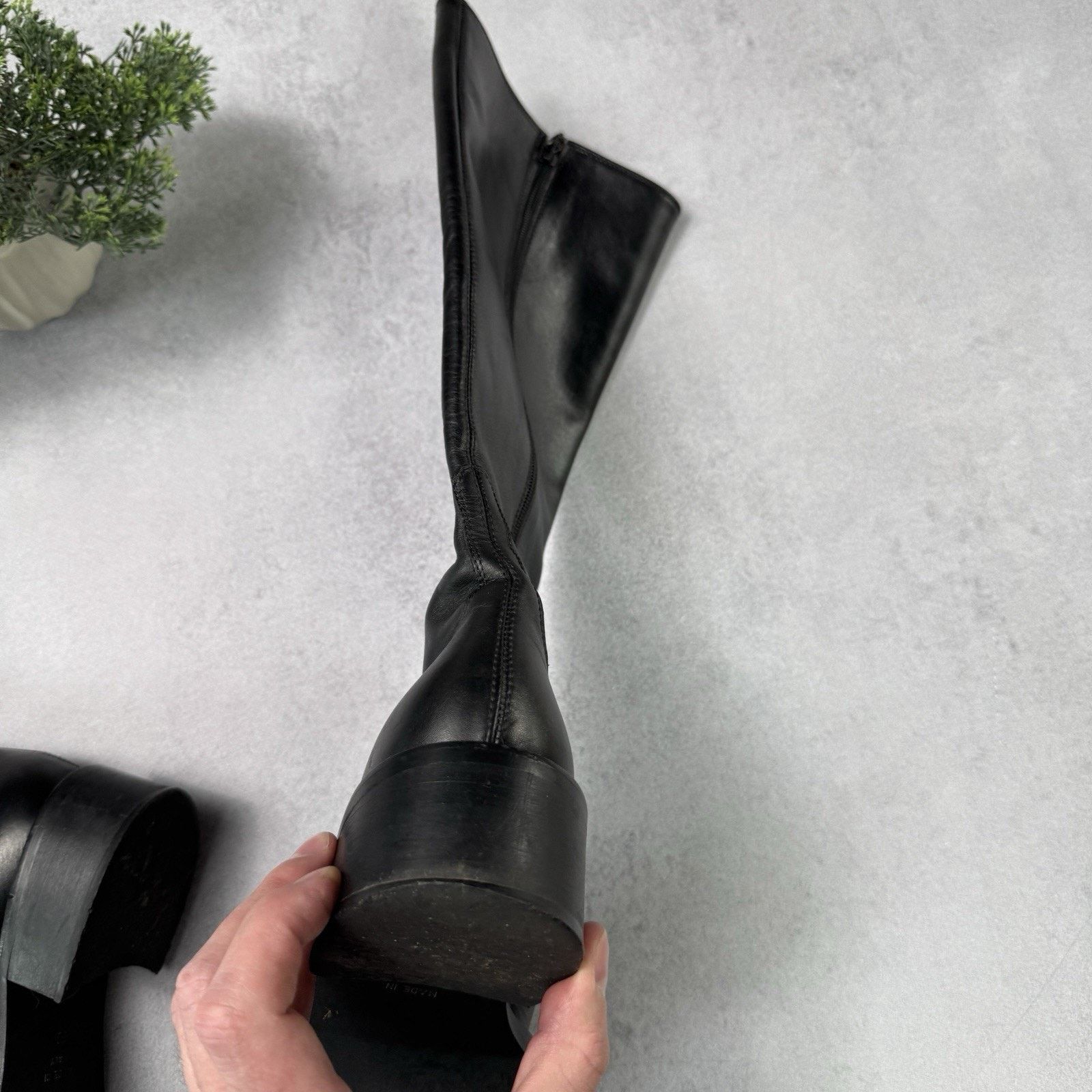 Max Mara MAX MARA Leather Women High Black boots Black Size 38 US 8 Size US 8 / IT 38 - 19 Thumbnail