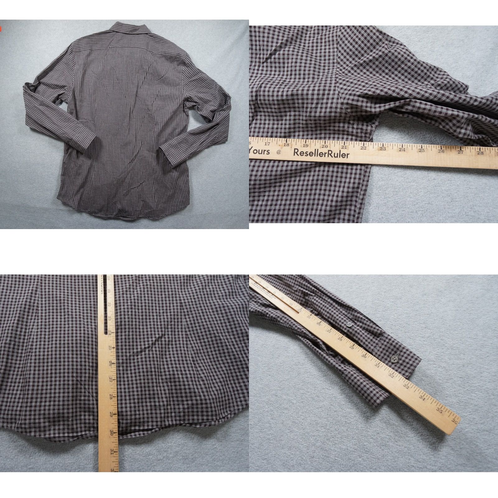 John Varvatos VINTAGE John Varvatos Shirt Mens L Burgundy Button Down Long Sleeve Check Size US L / EU 52-54 / 3 - 8 Thumbnail