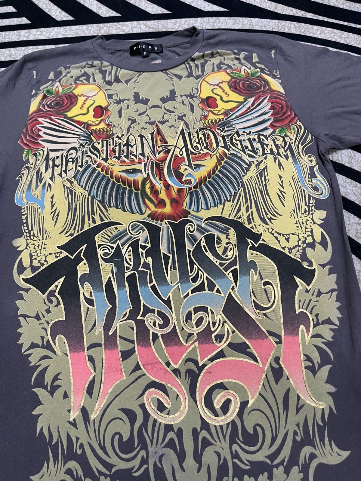 Christian Audigier 2000s JAPANESE BRAND X CHRISTIAN AUDIGIER ED HARDY OVO TEES Size US S / EU 44-46 / 1 - 7 Thumbnail