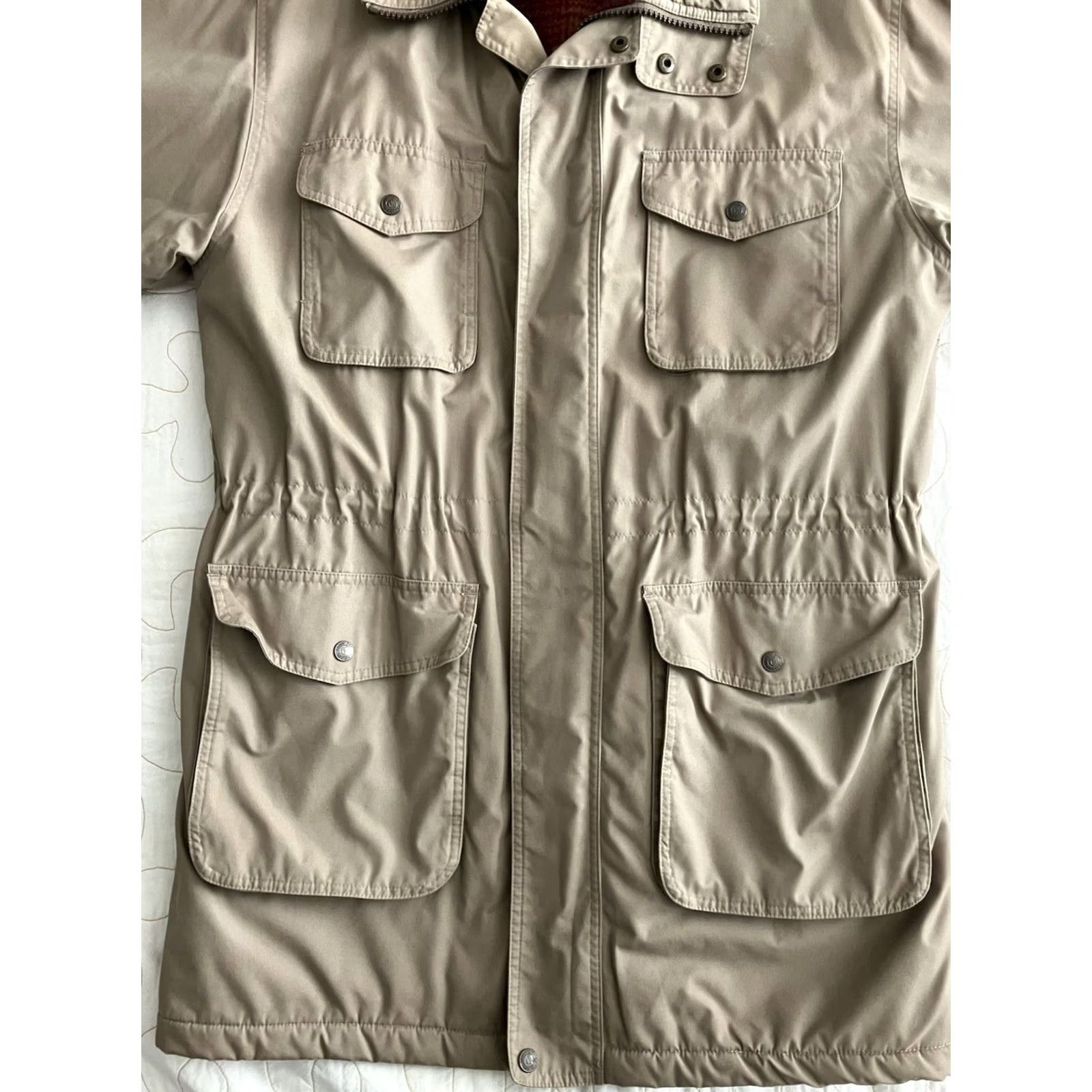Lands' End VINTAGE Lands' End Parka Jacket Chore Thinsulate Long Beige Plaid Wool Lined M Men Size US M / EU 48-50 / 2 - 4 Thumbnail
