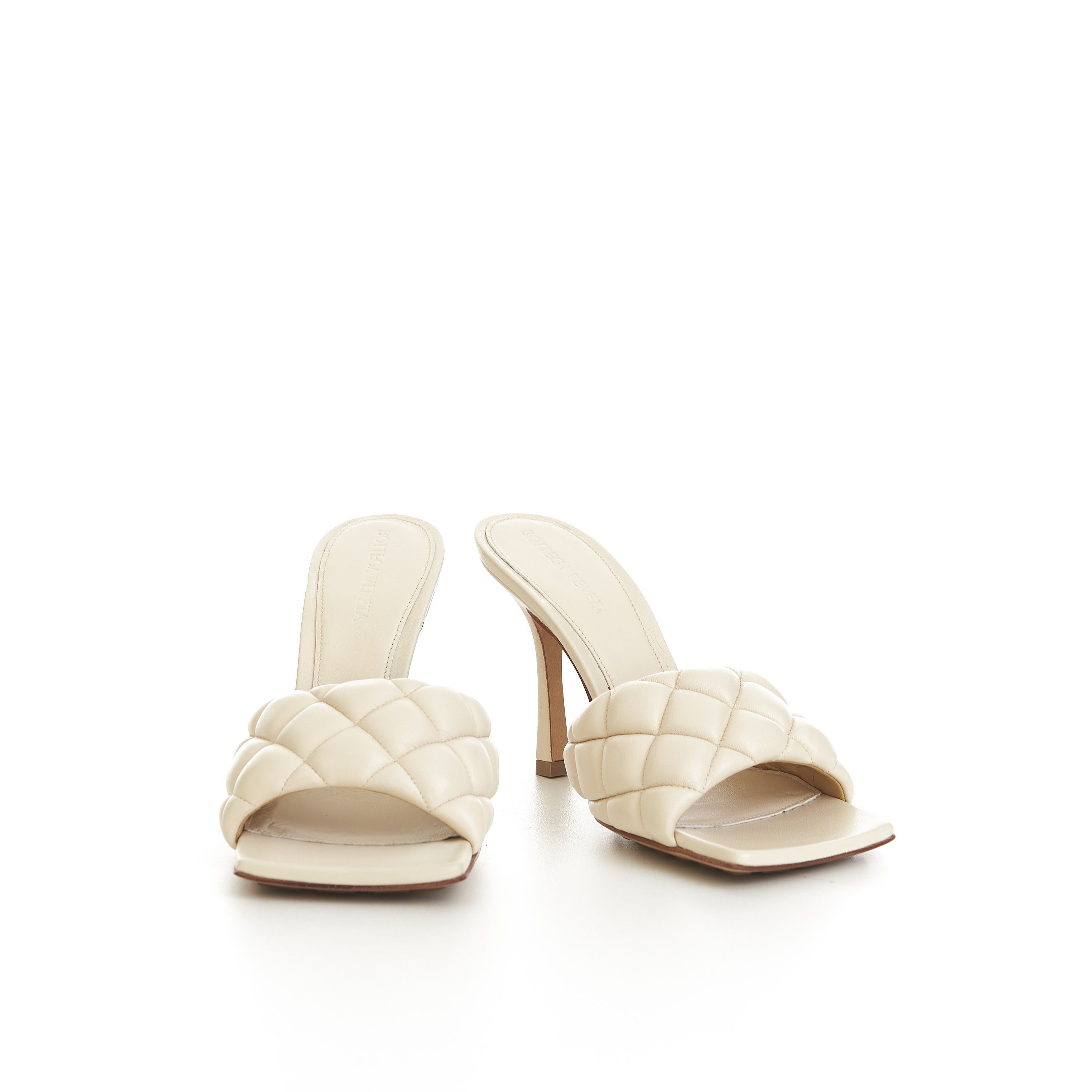 Bottega Veneta Padded Mules In Seasalt White Quilted Leather Size US 11.5 / IT 41.5 - 12 Thumbnail