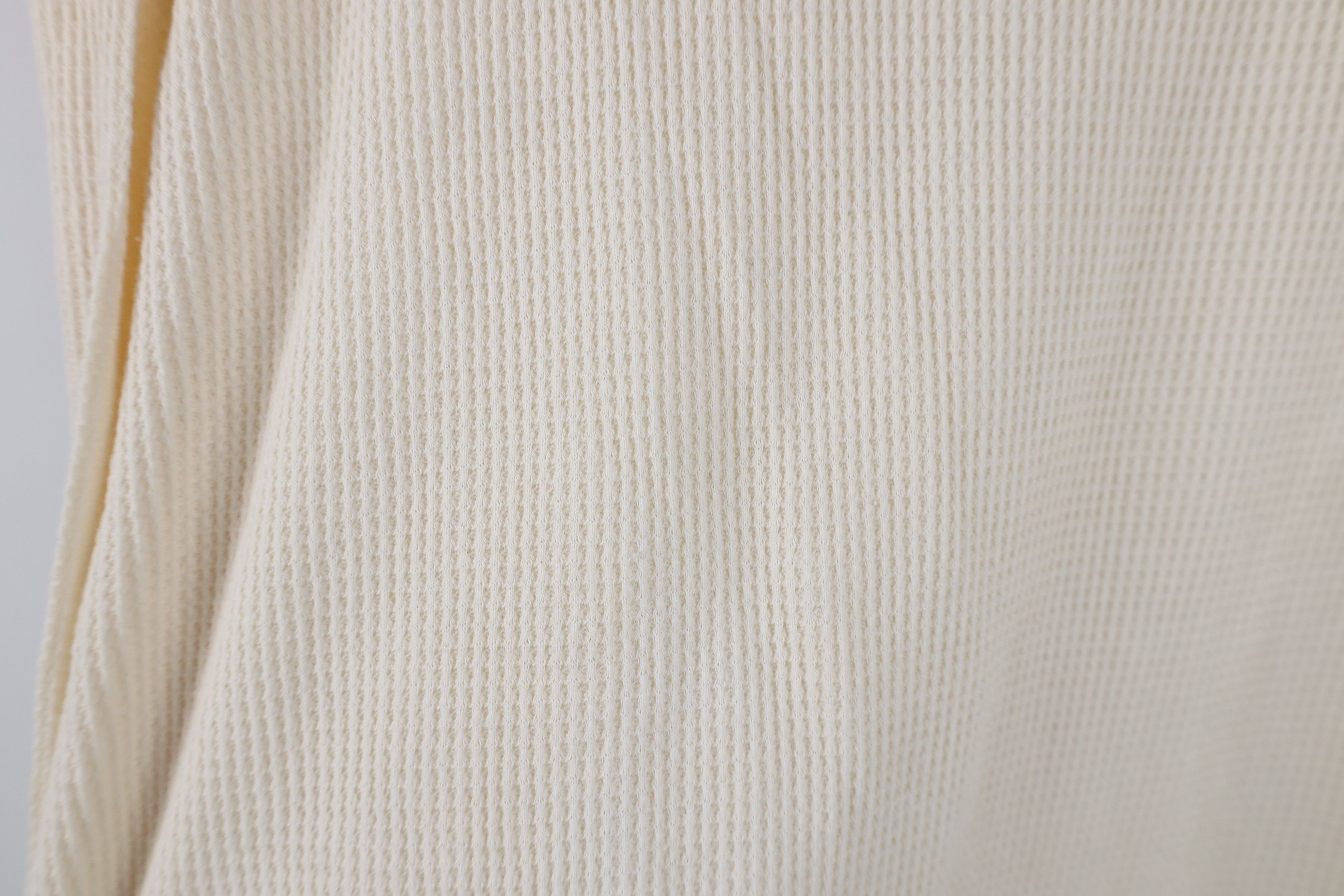 Vintage Vintage 90s Streetwear Waffle Knit Long Sleeve T-Shirt Beige Size US XL / EU 56 / 4 - 7 Thumbnail