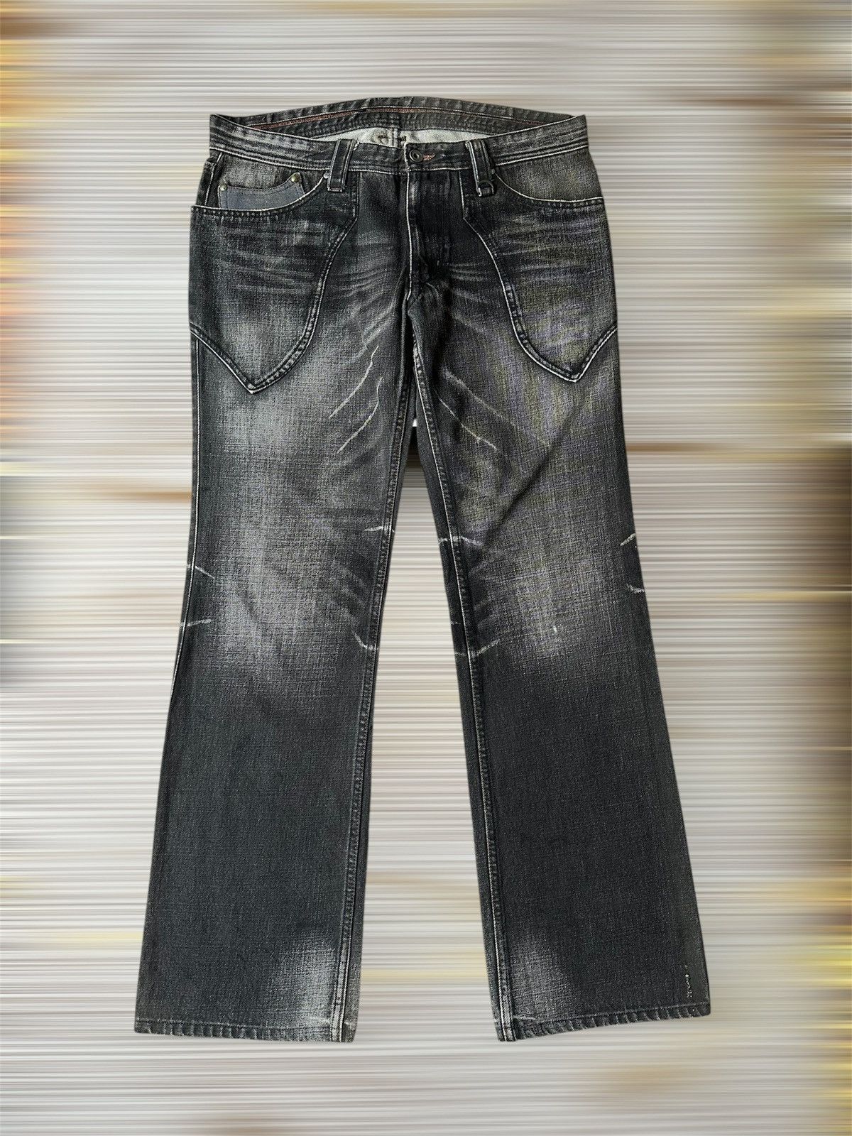 Japanese Brand FLARE Nicole Club For Men NCFM Claw Marks Design Denim Size US 34 / EU 50 - 1 Thumbnail