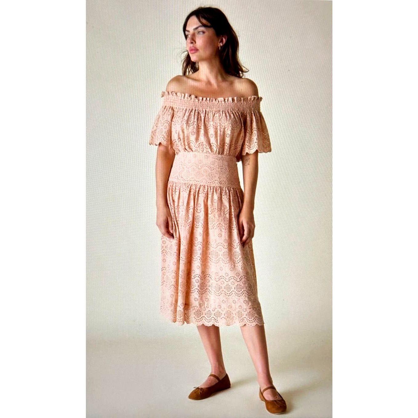 Other St Roche Winona Organic Cotton Peasant Skirt Midi Tan 4 Size 27" / US 4 / IT 40 - 5 Thumbnail