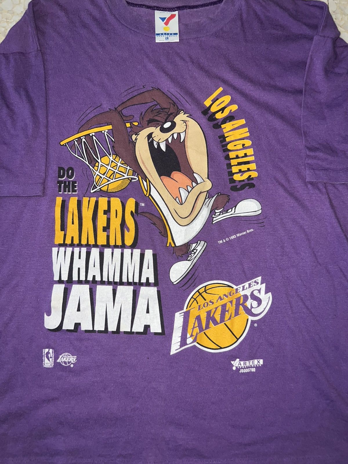 Other vintage 1993 Los Angeles Lakers DO THE LAKERS WHAMMA JAMA Size US XL / EU 56 / 4 - 3 Thumbnail