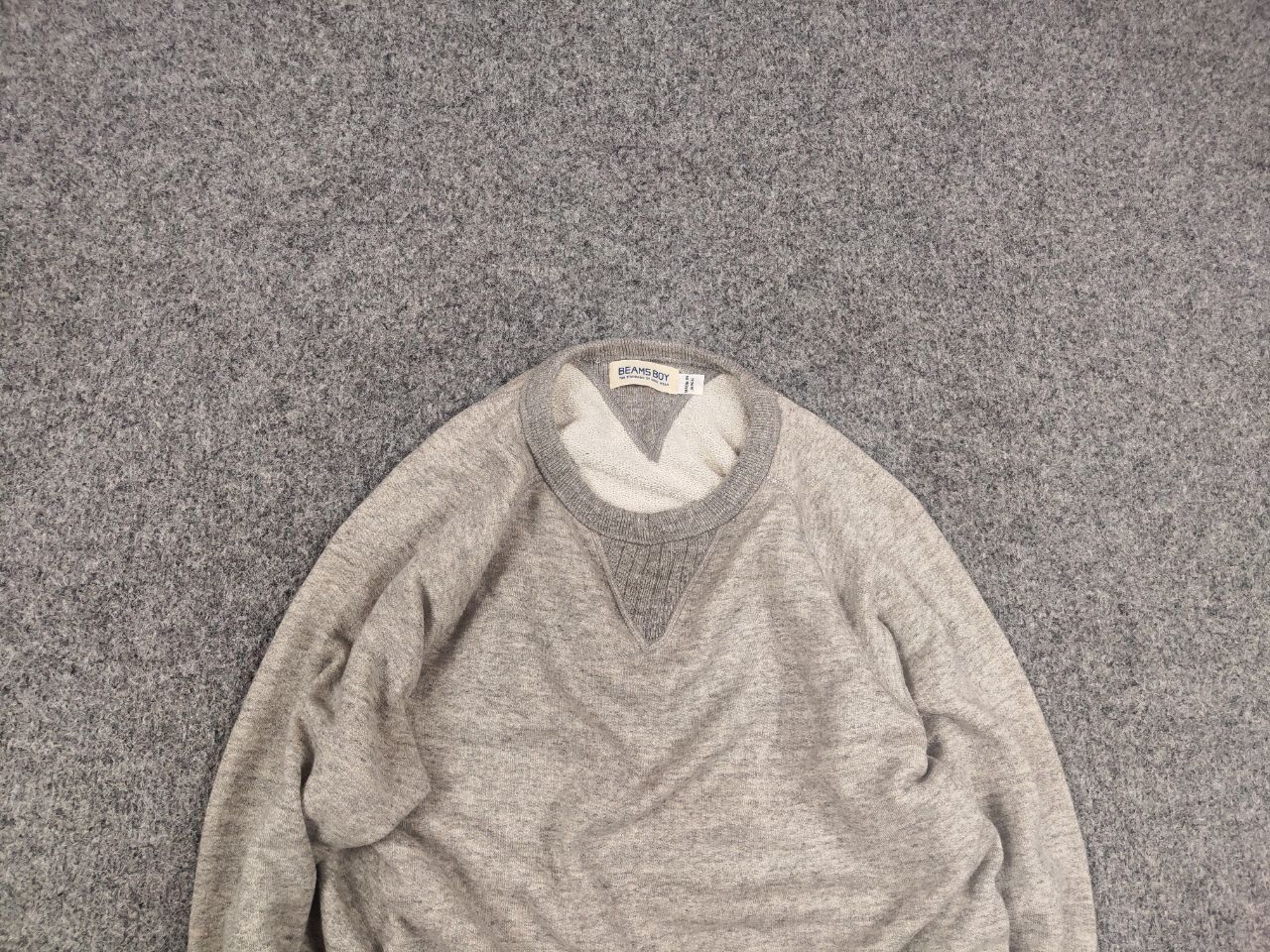 Beams Plus Beams Plus Boy Japan made blank Gray Crew Chek Sweatshirt Size US S / EU 44-46 / 1 - 3 Thumbnail