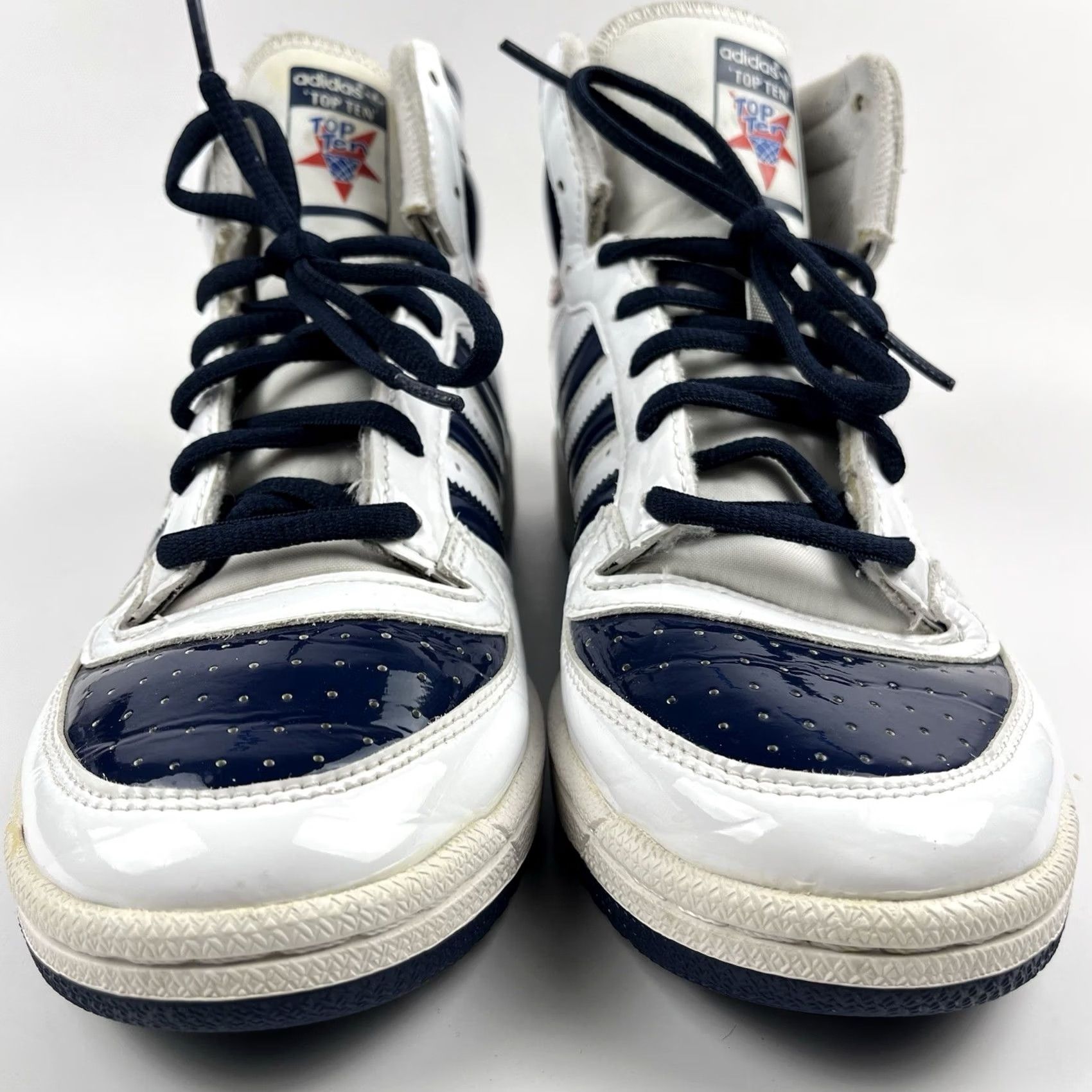 Adidas Adidas Top Ten RB Hi Women Basketball Shoes White Blue FX9813 Women’s Size 7.5 US 7.5 Sneakers Mid Top Patent Leather Leather Lining 80s 90s Vintage? Size M / US 6-8 / IT 42-44 - 3 Thumbnail