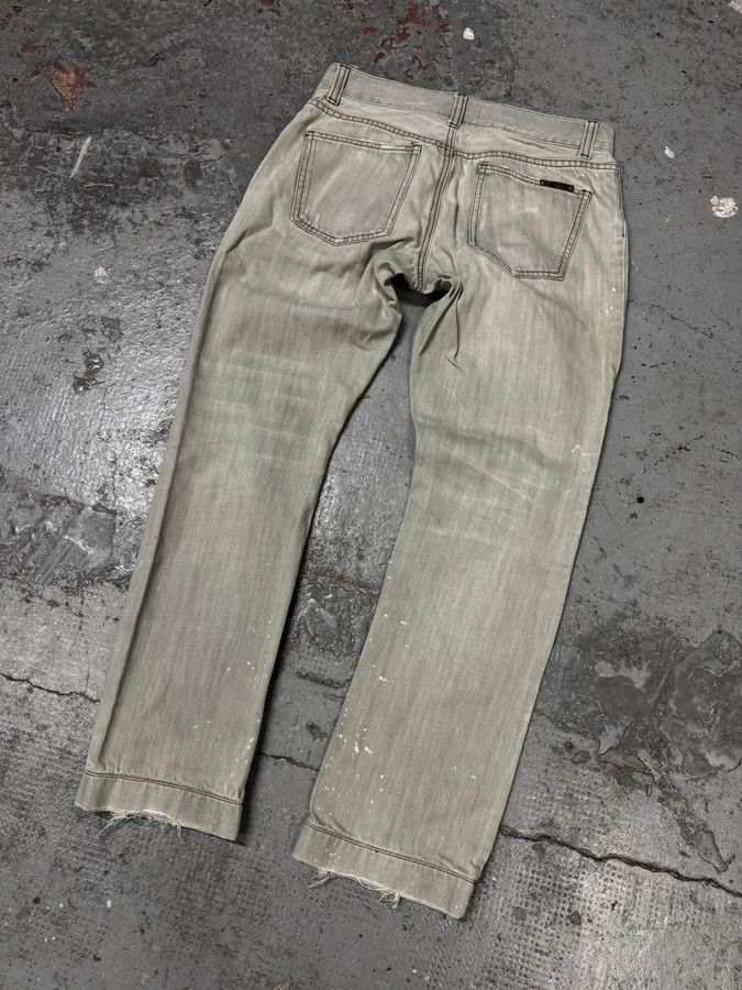 Dolce & Gabbana 2000s Dolce & Gabbana Distressed Painted Grey Denim Jeans Size US 32 / EU 48 - 7 Thumbnail