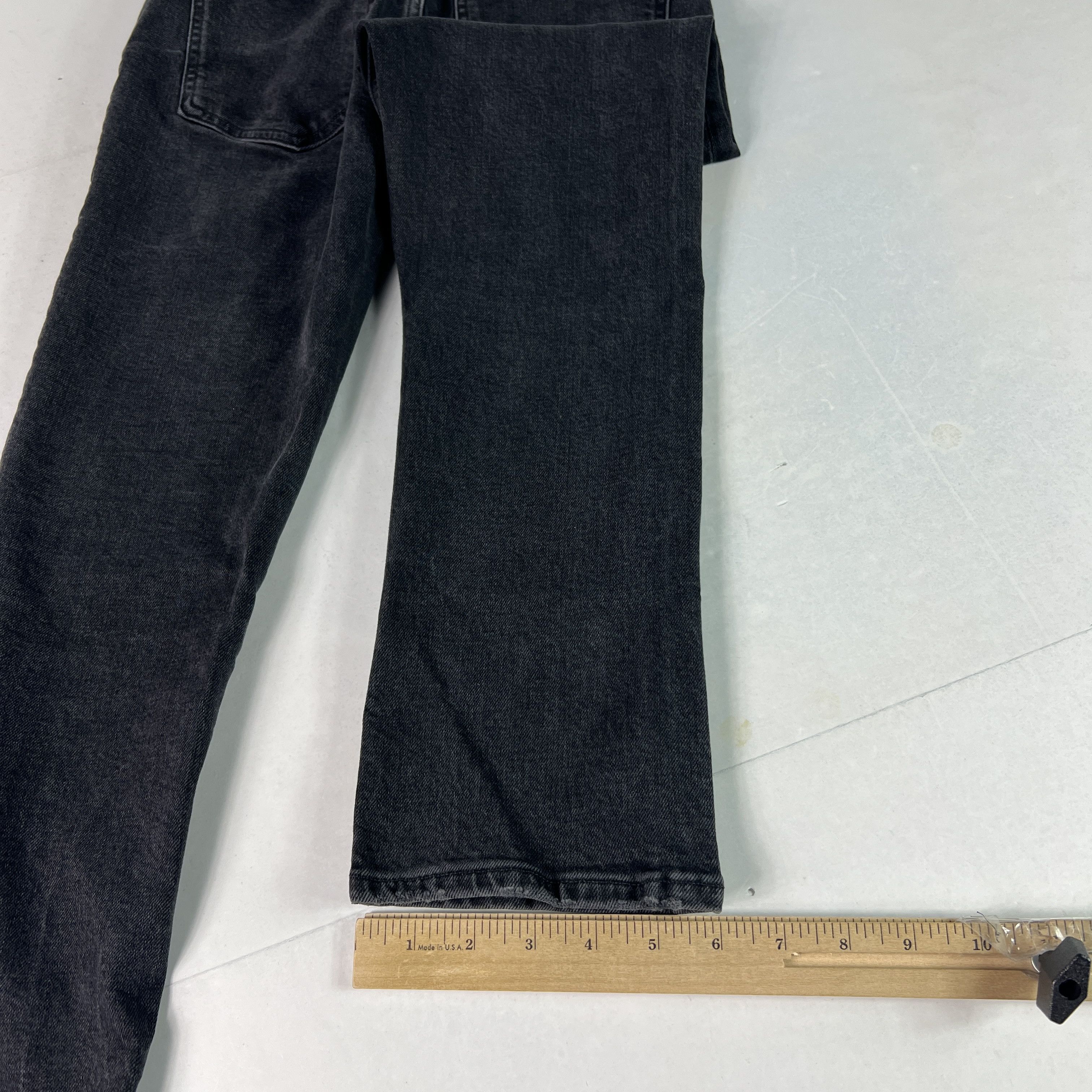 Agolde AGOLDE Jeans Riley Crop Mid Rise Straight Black Faded Denim Size 26" / US 2 / IT 38 - 13 Thumbnail