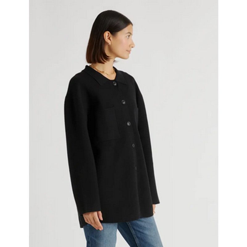 Quince Quince Eco-Knit Milano Stitch Oversized Shirt Jacket XS NWT Size XS / US 0-2 / IT 36-38 - 4 Thumbnail