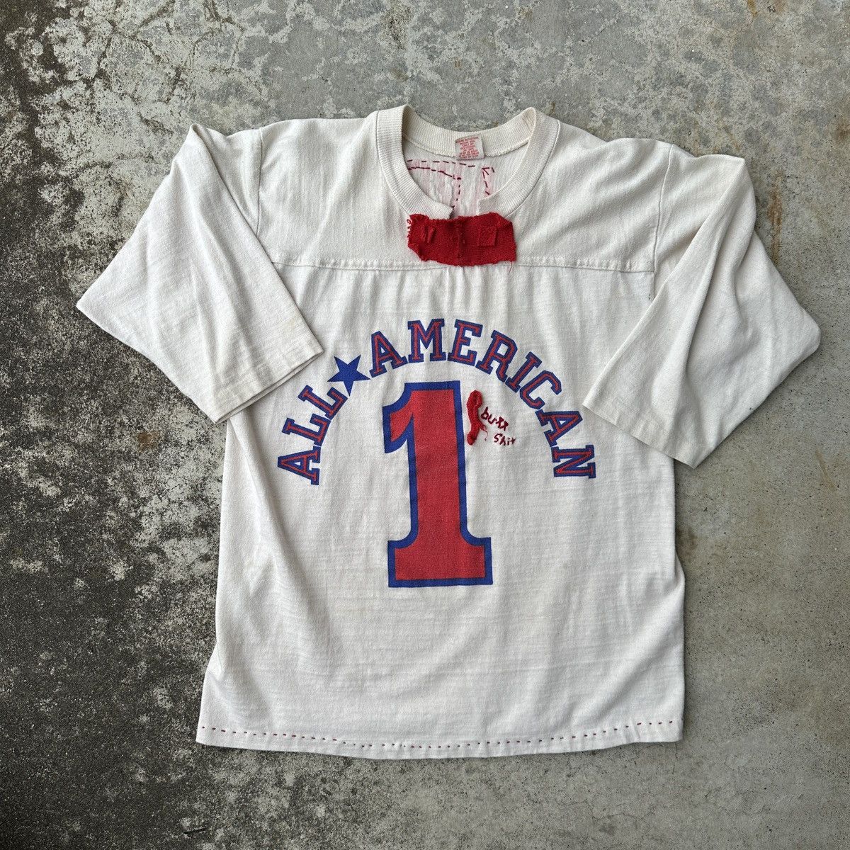 Vintage Number 1 American College Football Jersey hippie patch tee Size US L / EU 52-54 / 3 - 2 Thumbnail