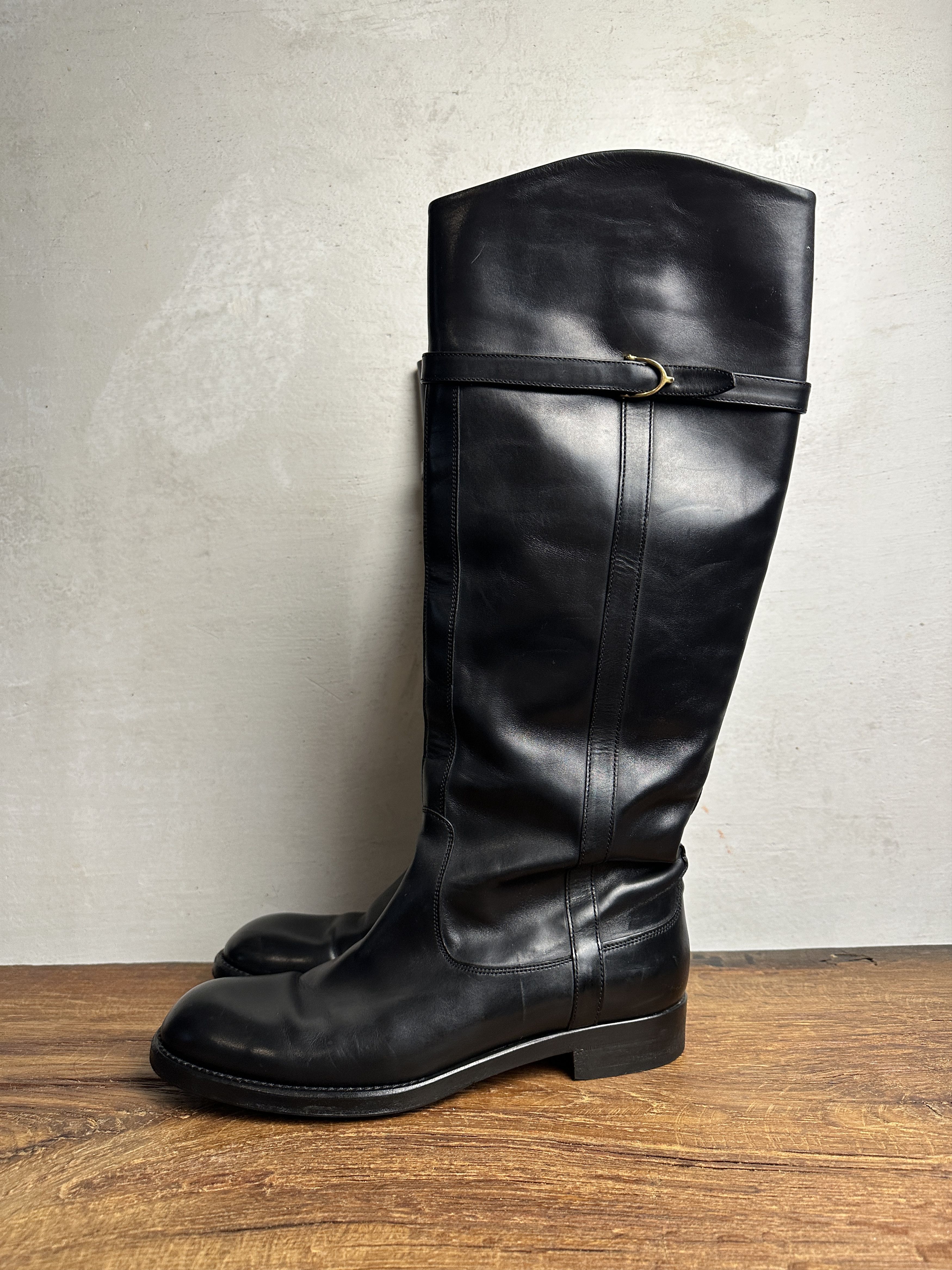 Gucci Gucci Web Accent Leather Riding Boots Size US 11 / IT 41 - 4 Thumbnail