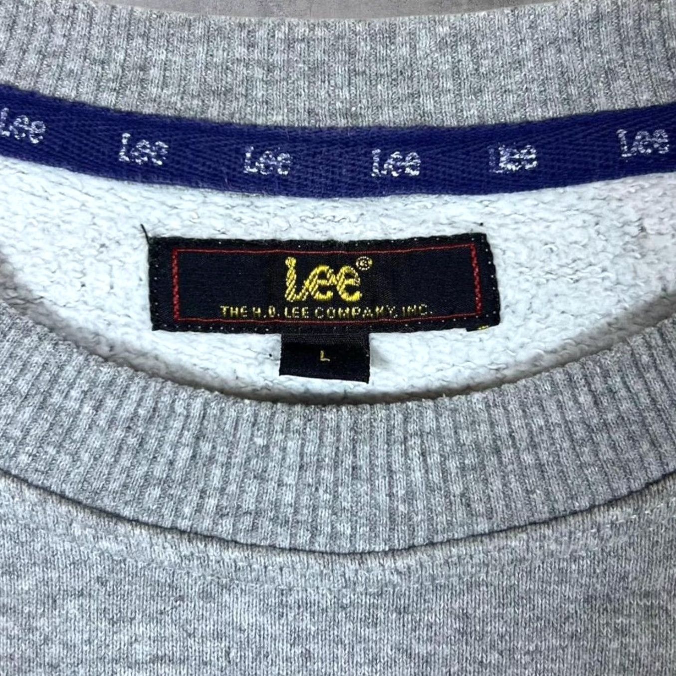 Lee Lee Jeans Grey Sweatshirt Embroidered Big Logo Spellout Large Mens Sweatshirt Size US L / EU 52-54 / 3 - 2 Thumbnail