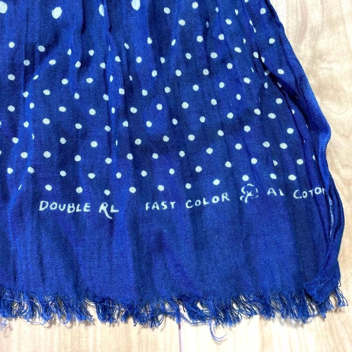 Ralph Lauren RRL RALPH LAUREN Blue Cotton Scarf Polka-dot Pattern Casual Size ONE SIZE - 3 Thumbnail