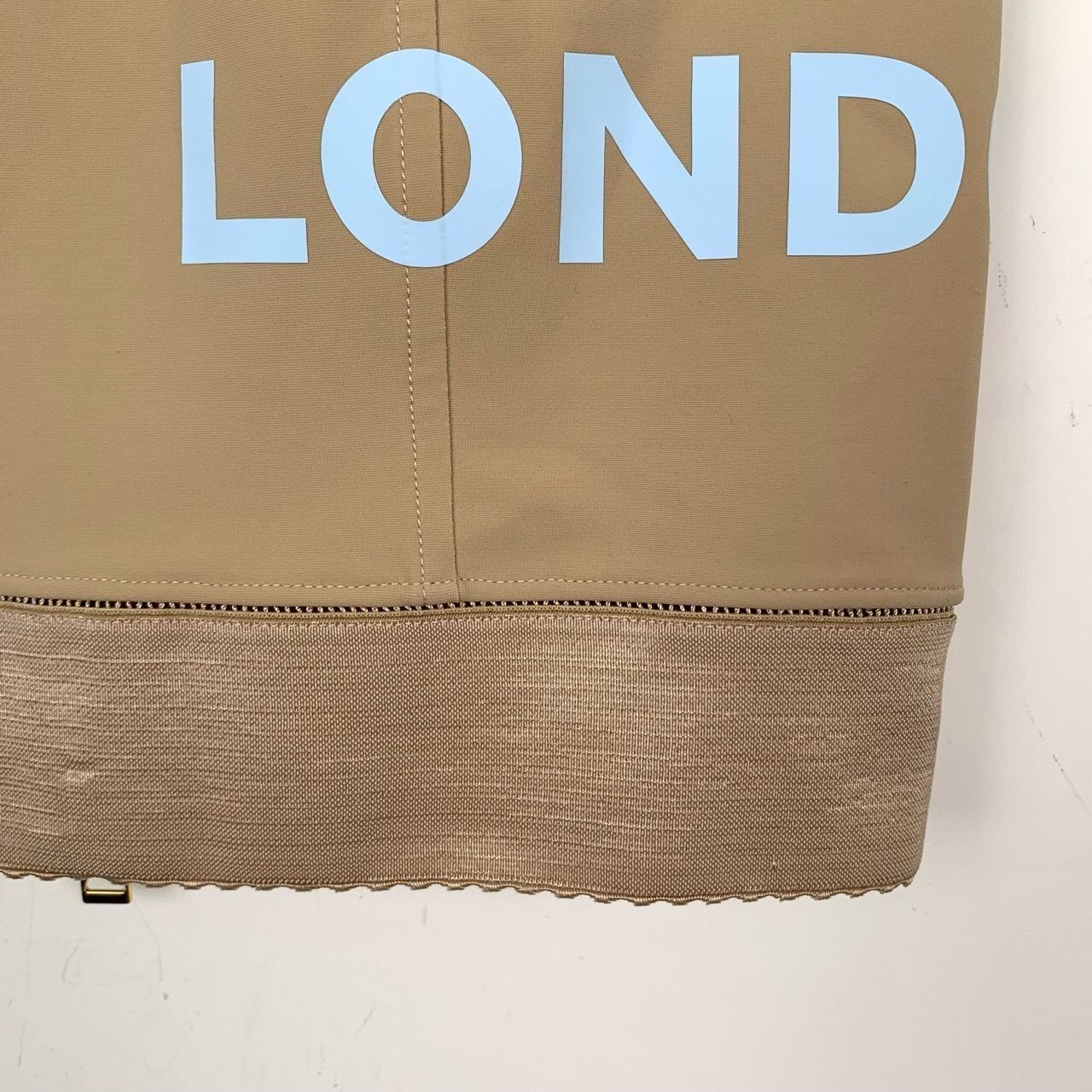 Burberry Burberry Logo Print Stretch Tan Nylon Short Skirt - Size 38 Size 38" / US 16 / IT 52 - 7 Thumbnail