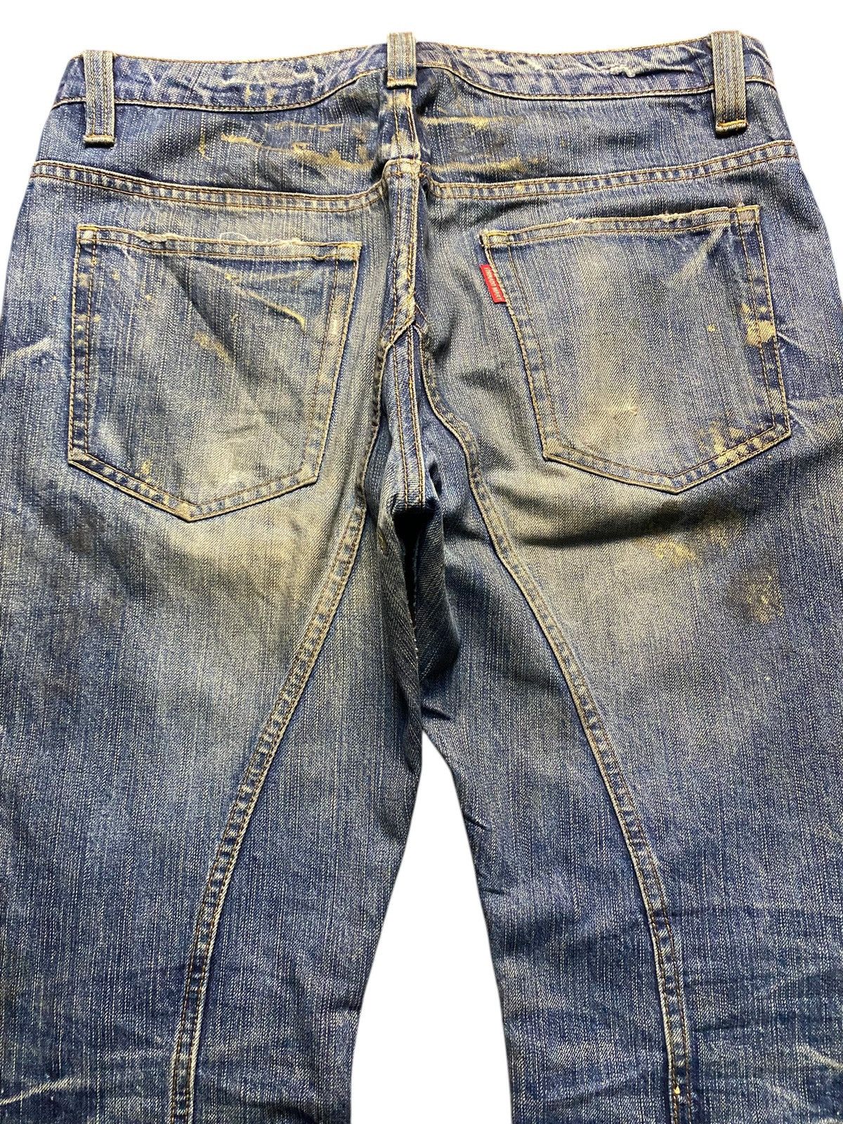 Tornado Mart Tornado Mart Gold Splatter Flare Lace Up Jeans Size US 32 / EU 48 - 5 Thumbnail