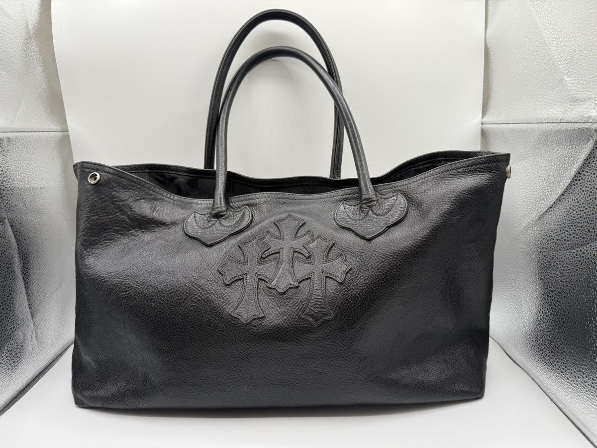 Chrome Hearts Chrome Hearts Cemetery cross leather tote bag | Grailed