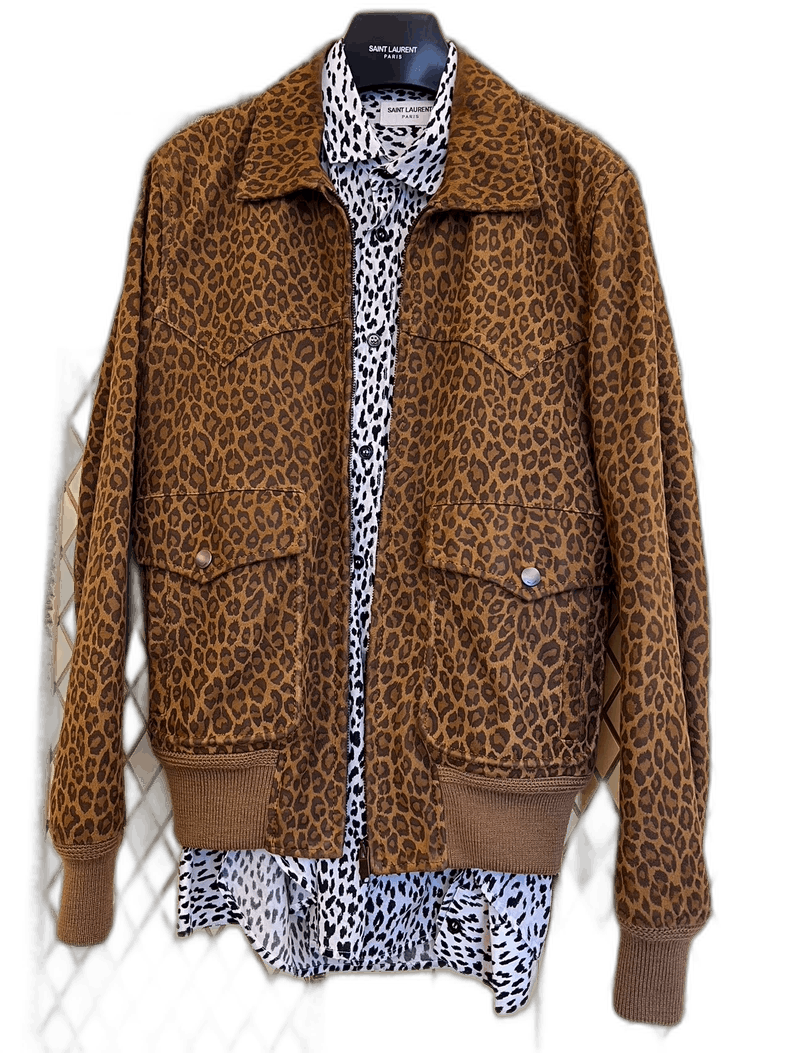 Saint Laurent Paris saint laurent leopard print jacket size 44