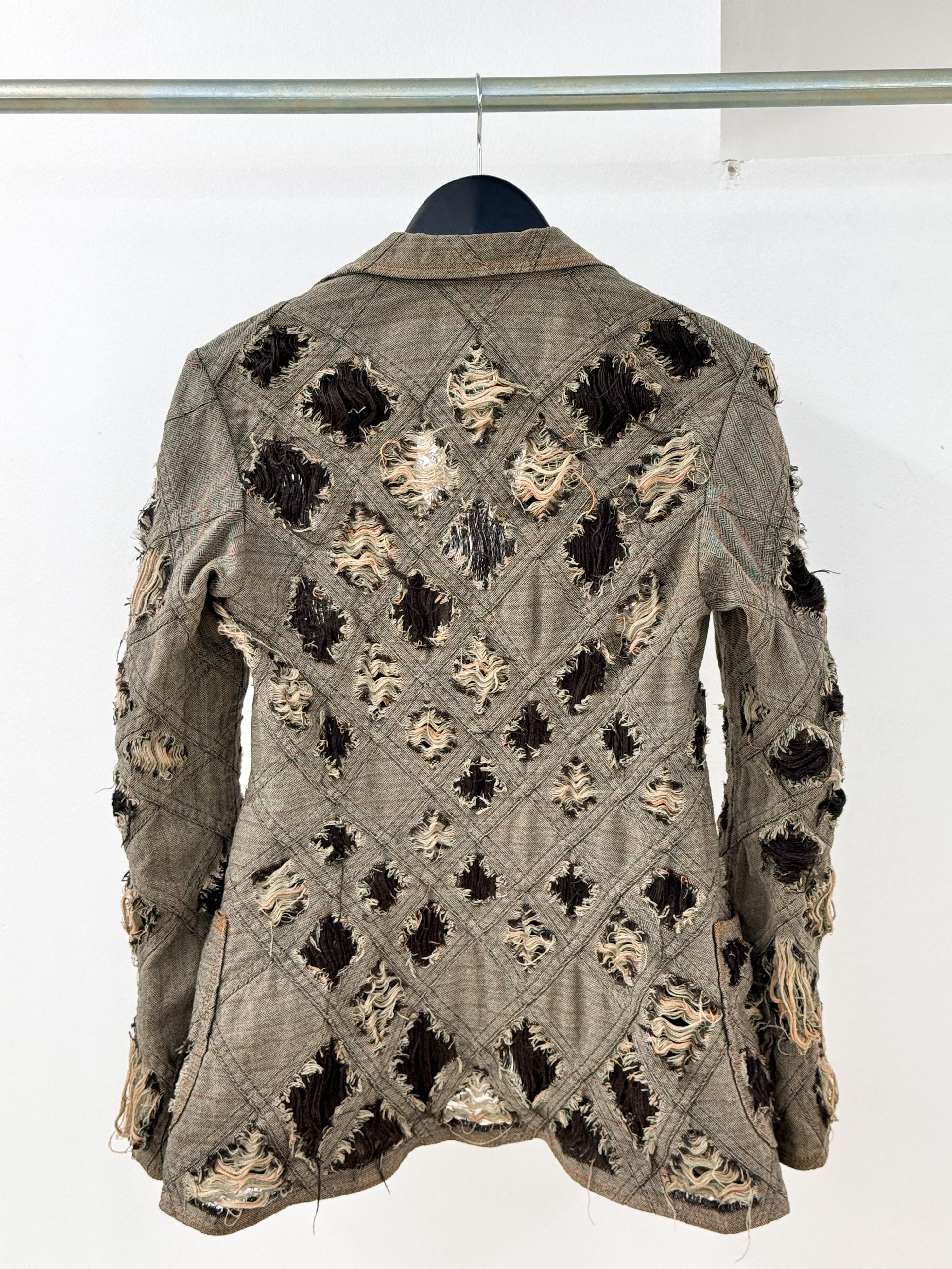 Junya Watanabe JUNYA WATANABE COMME des GARÇONS Distressed Denim Blazer Size M / US 6-8 / IT 42-44 - 7 Thumbnail