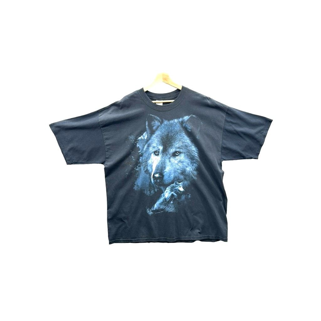 Vintage 2000's Night Wolf Animal Nature Graphic Tee Size US XXL / EU 58 / 5 - 1 Thumbnail