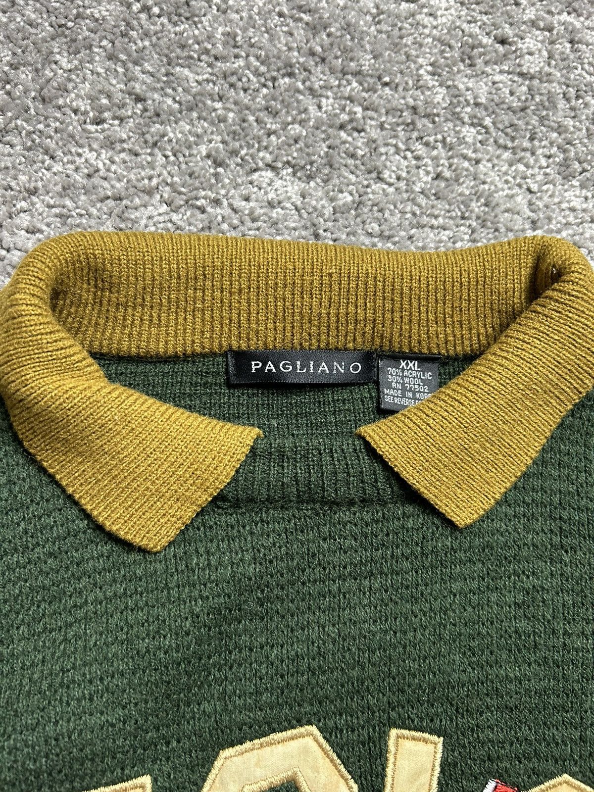 Vintage Vintage 80s Pagliano Wool Knit Embroidered Golf Sweater Size US XXL / EU 58 / 5 - 7 Thumbnail
