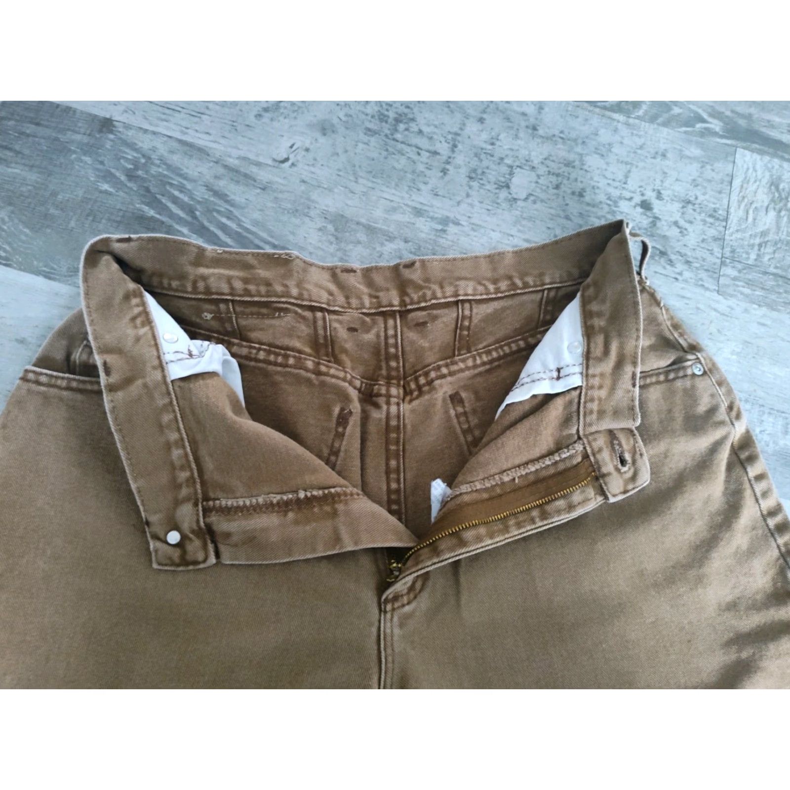 Lee VINTAGE Lee Women’s Jeans Tapered High Waisted 16 Brown Denim USA Riveted 5-Pocket Size 38" / US 16 / IT 52 - 7 Thumbnail