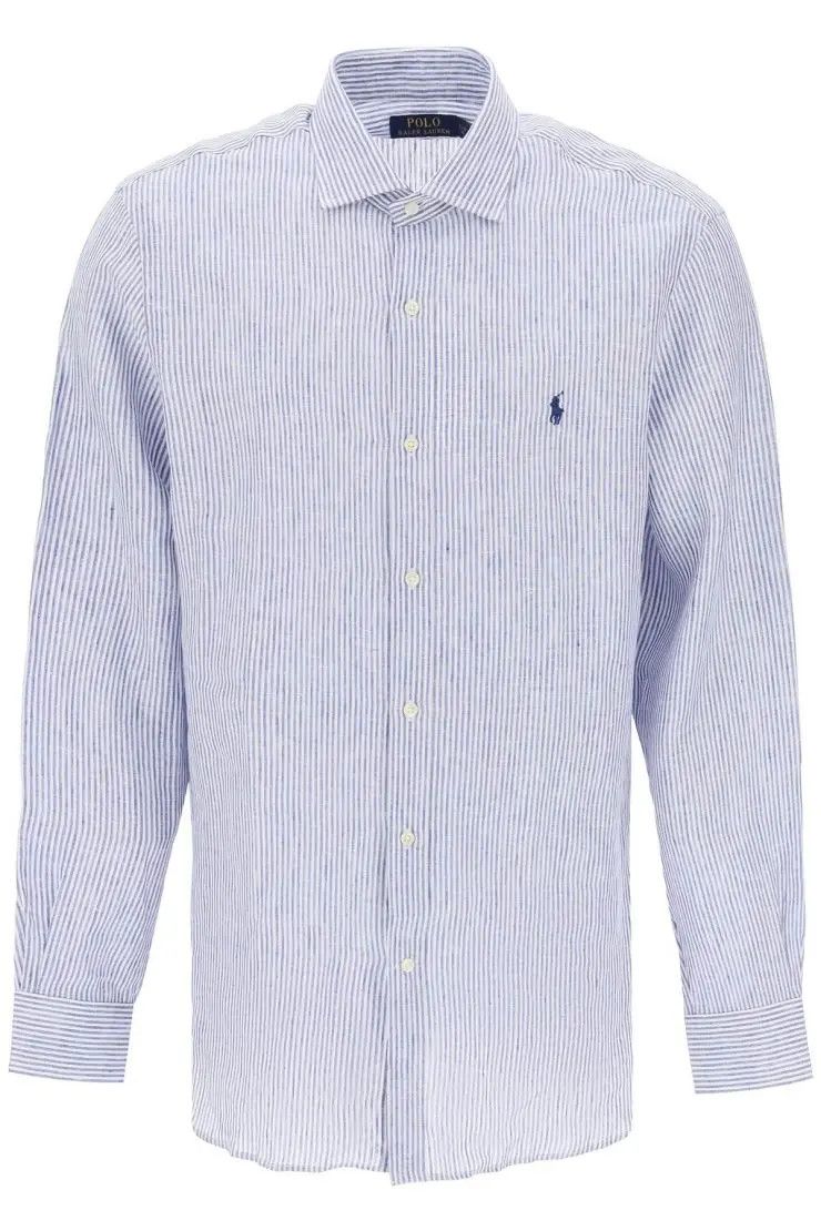 image of Polo Ralph Lauren O1S22I1N0324 Striped Stretch Shirt In Blue/white, Men's (Size Small)