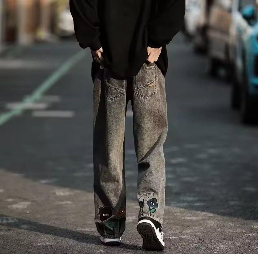 Japanese Brand × Vintage Y2K FLOWER BAGGY JEANS Size US 32 / EU 48 - 5 Thumbnail